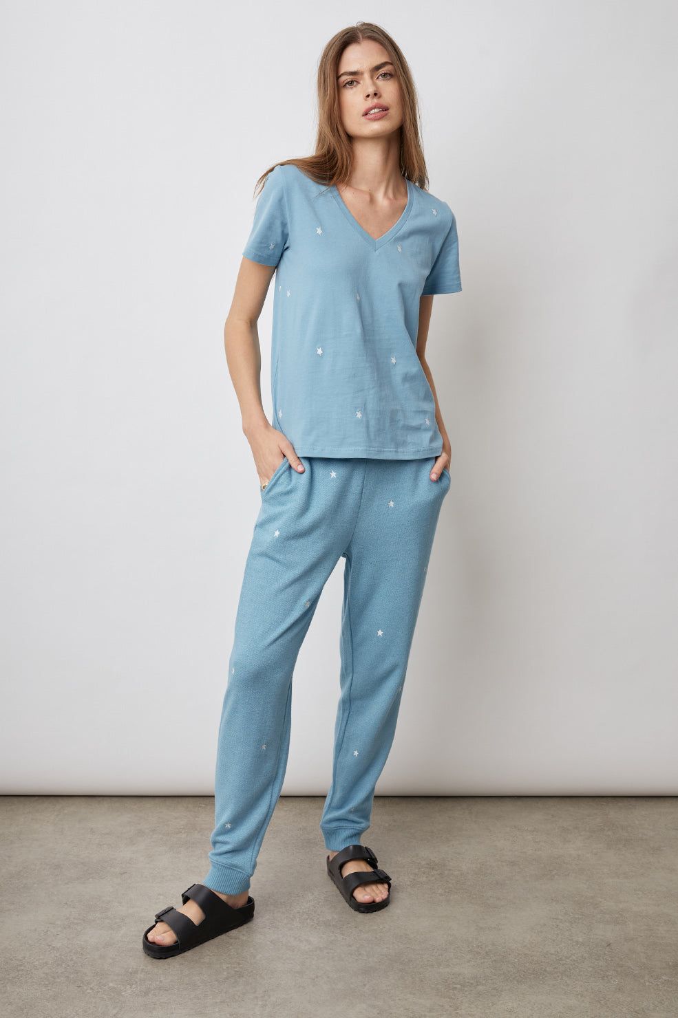 THE CARA V NECK T SHIRT - AQUA STARS sold by Rails product image thumbnail 3