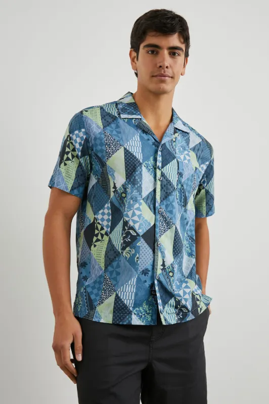 MORENO SHIRT - TRIANGLE PATCHWORK SHADOW sold by Rails