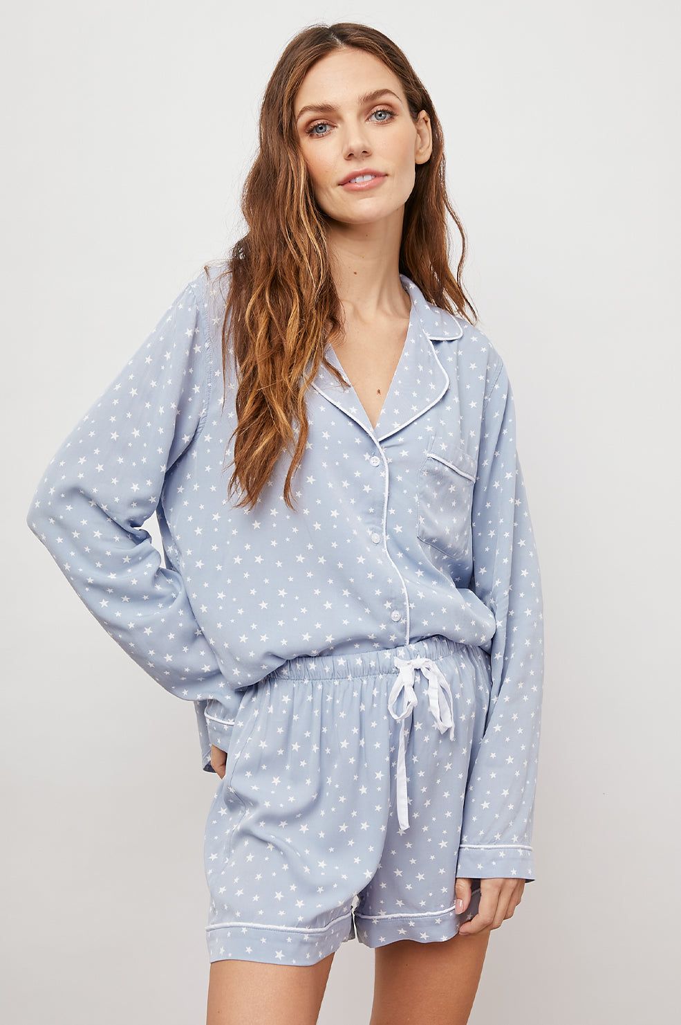 KELLEN PAJAMA SET - BLUE WHITE STARS sold by Rails