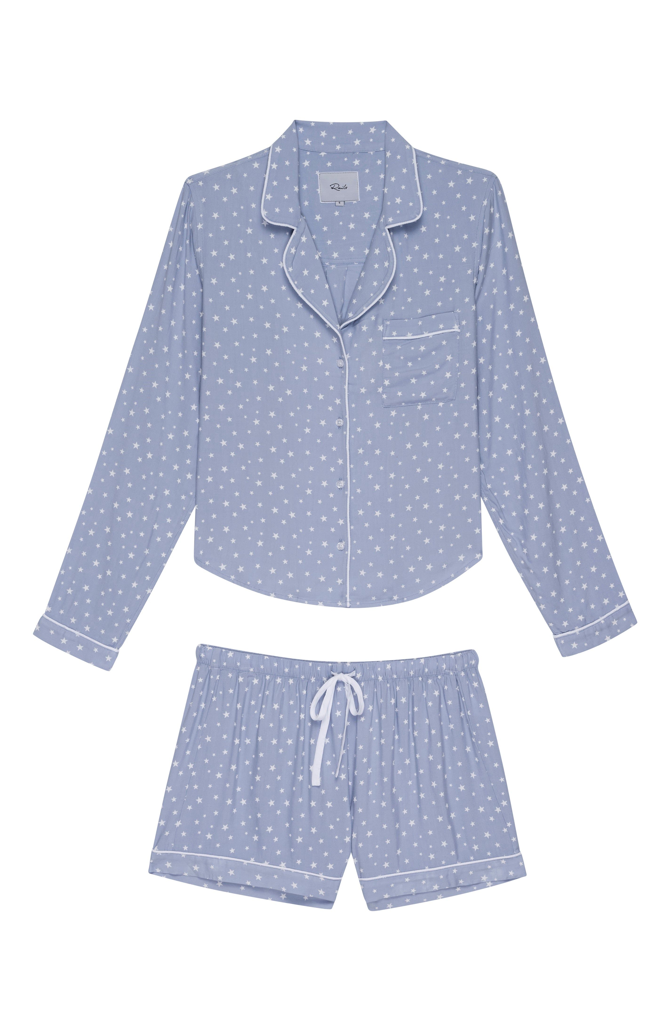 KELLEN PAJAMA SET - BLUE WHITE STARS sold by Rails product image thumbnail 6