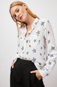 KATE SHIRT - IVORY COSMIC STARS sold by Rails