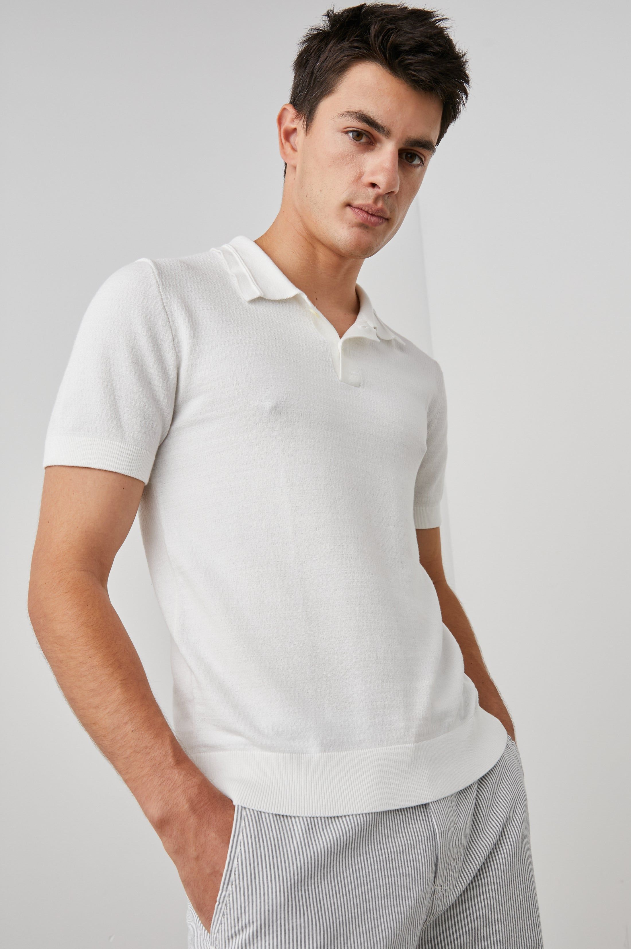 SHOREDITCH POLO SHIRT - WHITE sold by Rails product image thumbnail 4