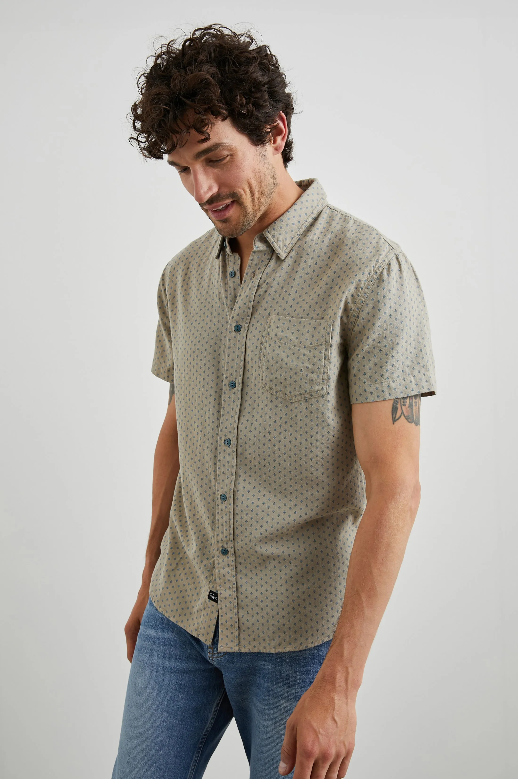 FAIRFAX SHIRT - POLYGON MICRO QUINOA sold by Rails product image thumbnail 4