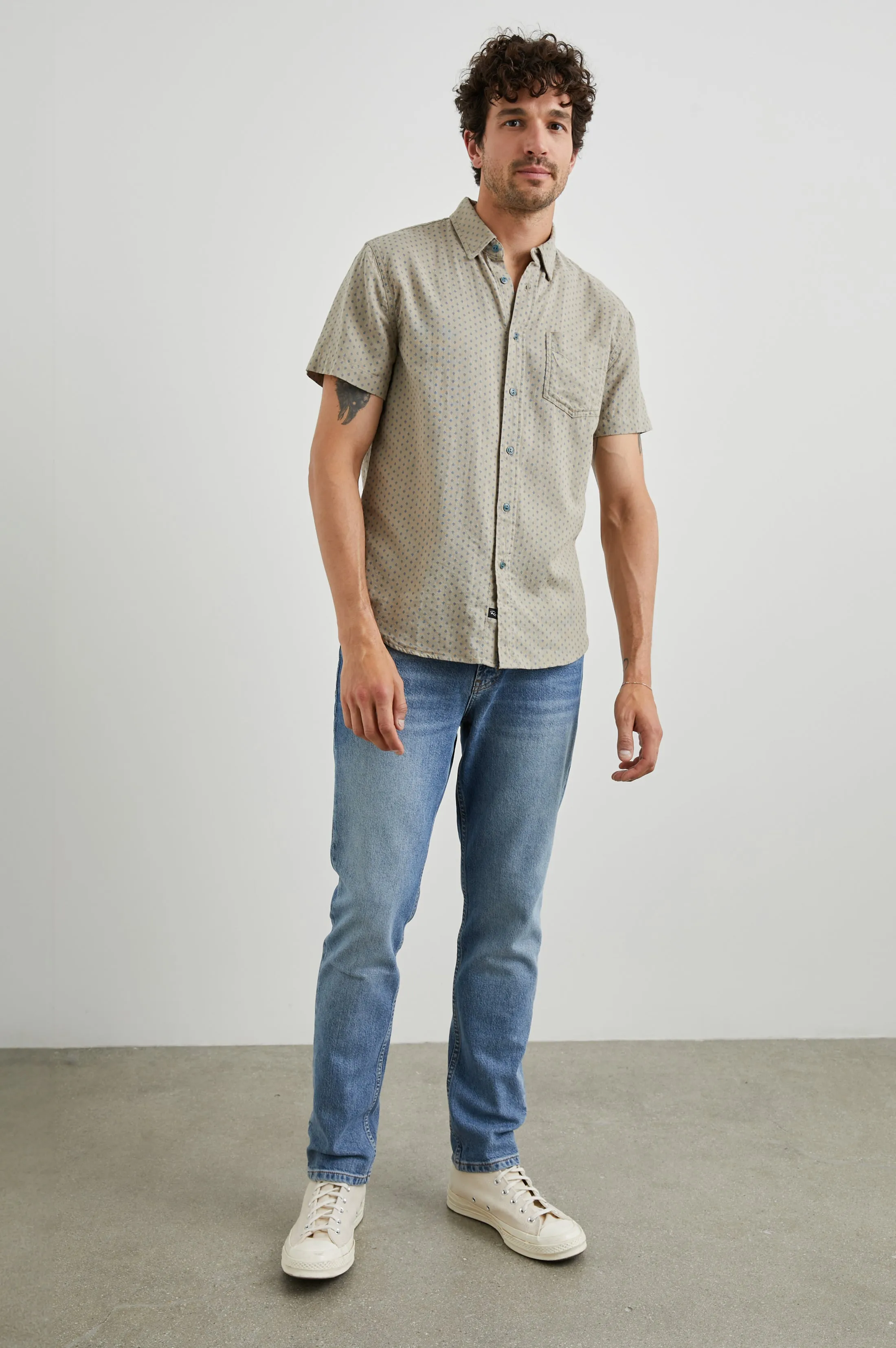 FAIRFAX SHIRT - POLYGON MICRO QUINOA sold by Rails product image thumbnail 3