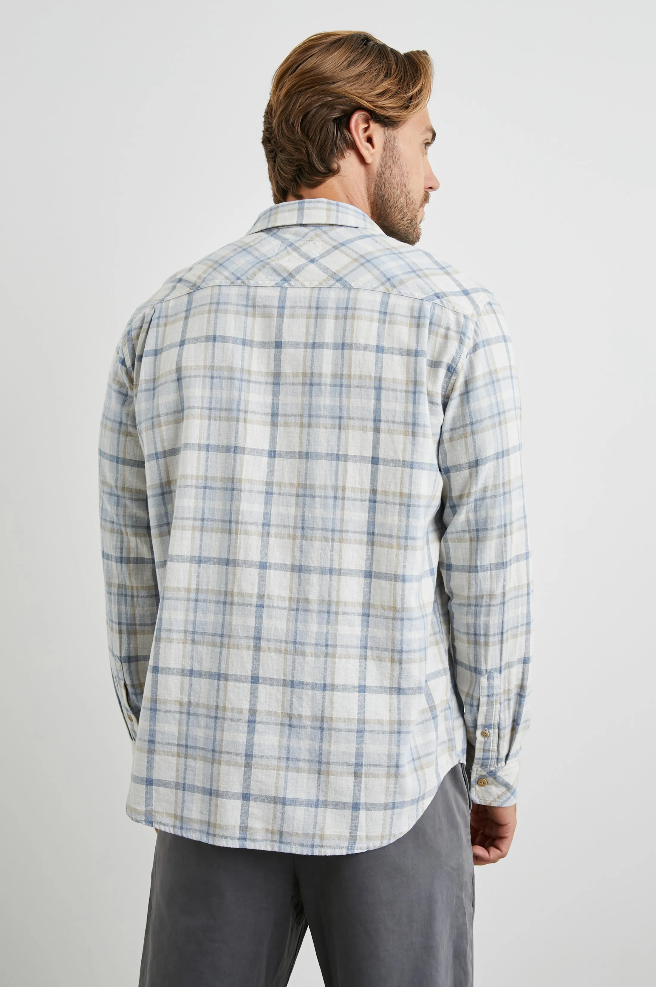 WYATT SHIRT - OAT DENIM HEATHER sold by Rails product image thumbnail 4