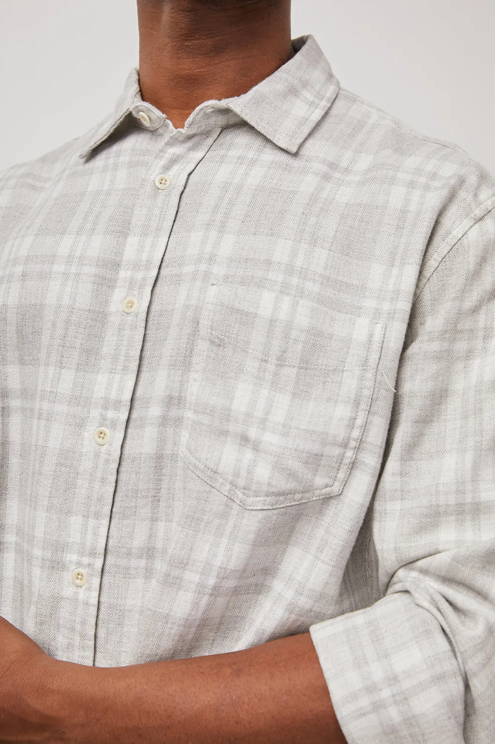 LENNOX SHIRT - ALUMINUM MELANGE sold by Rails