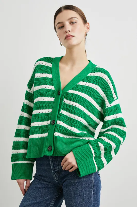 GENEVA CARDIGAN - KELLY STRIPE sold by Rails