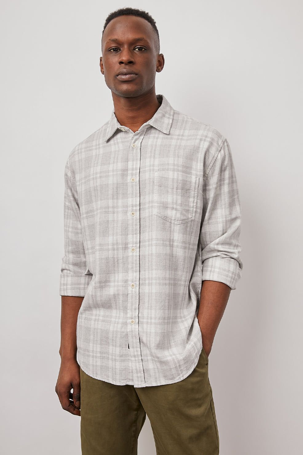 LENNOX SHIRT - ALUMINUM MELANGE sold by Rails