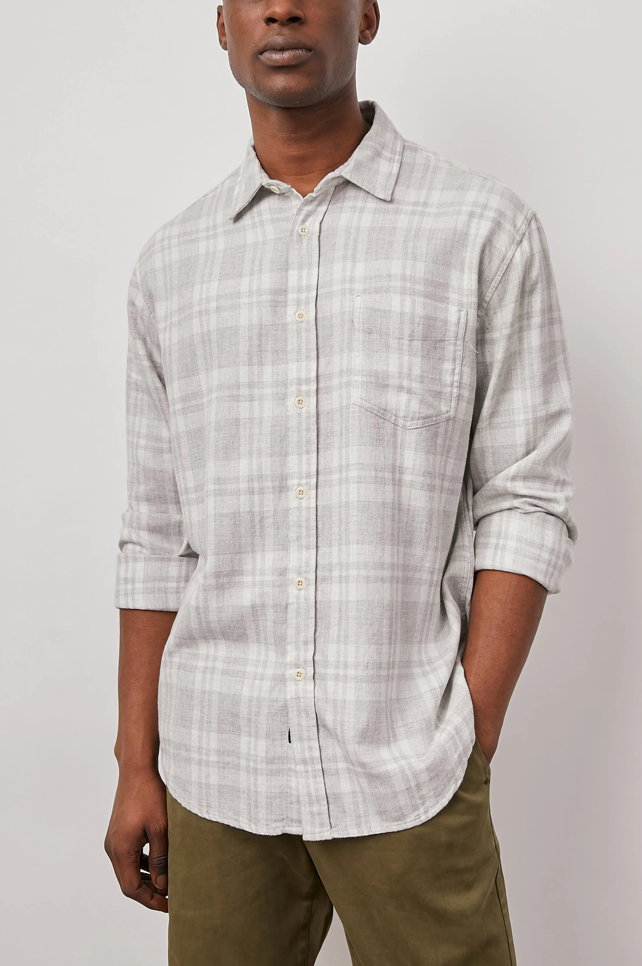 LENNOX SHIRT - ALUMINUM MELANGE sold by Rails product image thumbnail 2