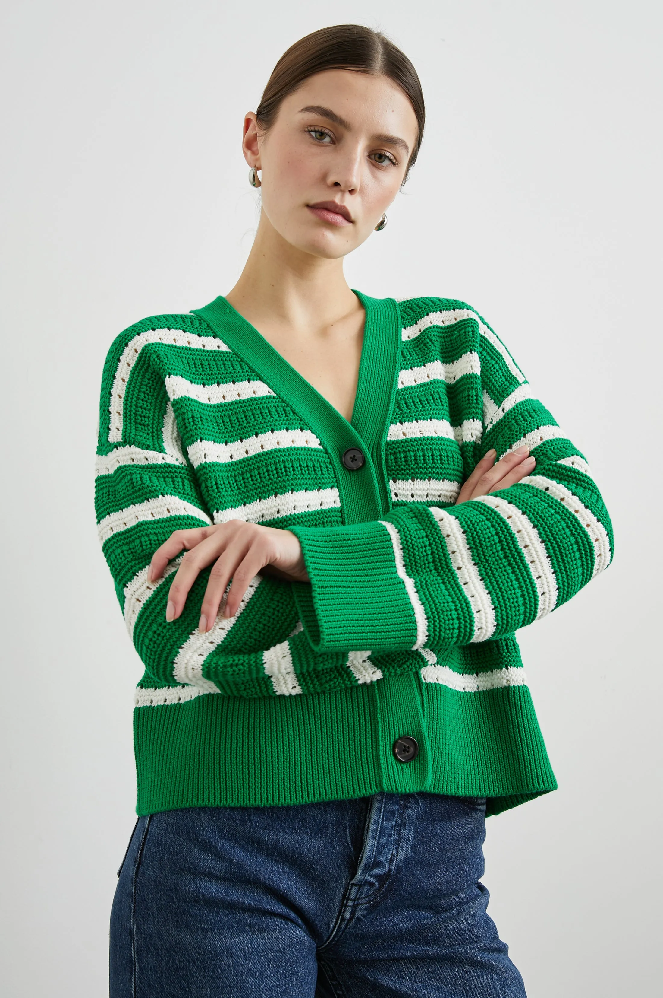 GENEVA CARDIGAN - KELLY STRIPE sold by Rails product image thumbnail 3