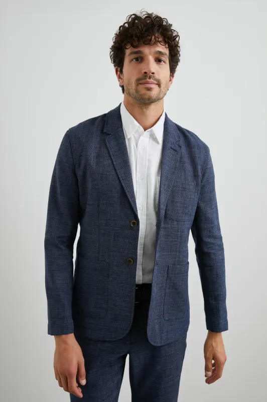 IDRIS BLAZER - NAVY MELANGE sold by Rails