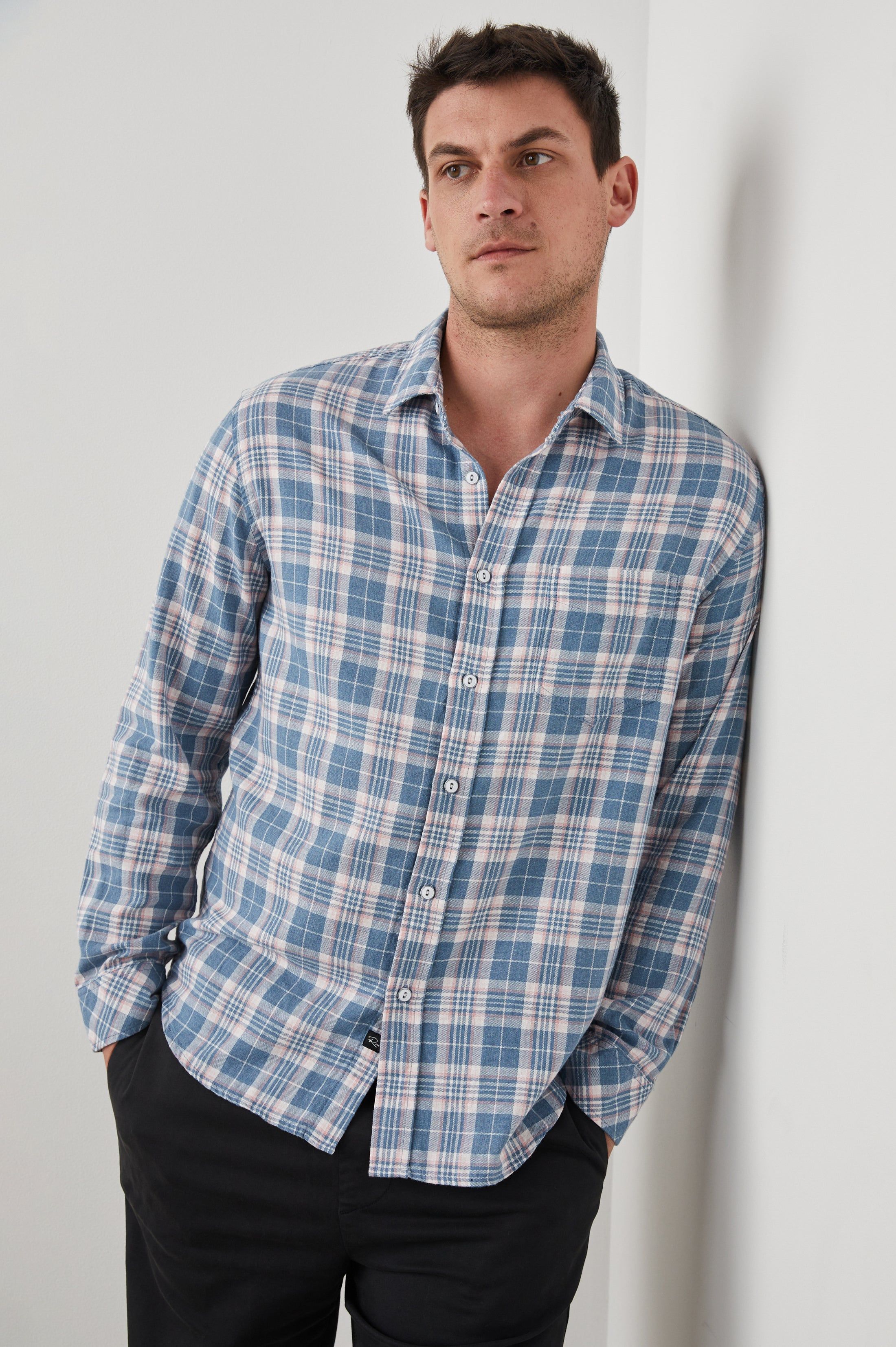 WYATT SHIRT - MEDITERRANEAN MELON MELANGE sold by Rails