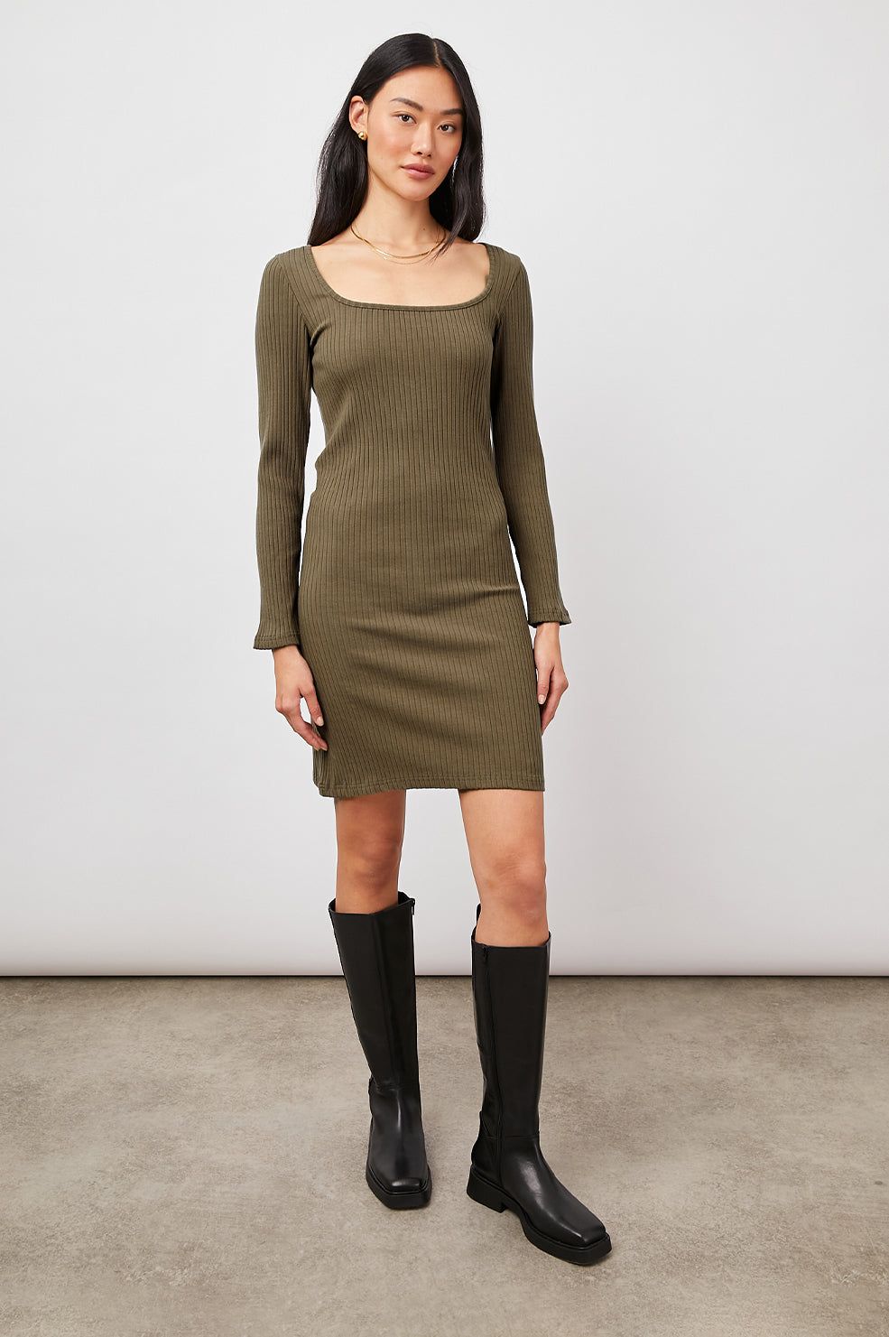 YARA DRESS - OLIVE sold by Rails