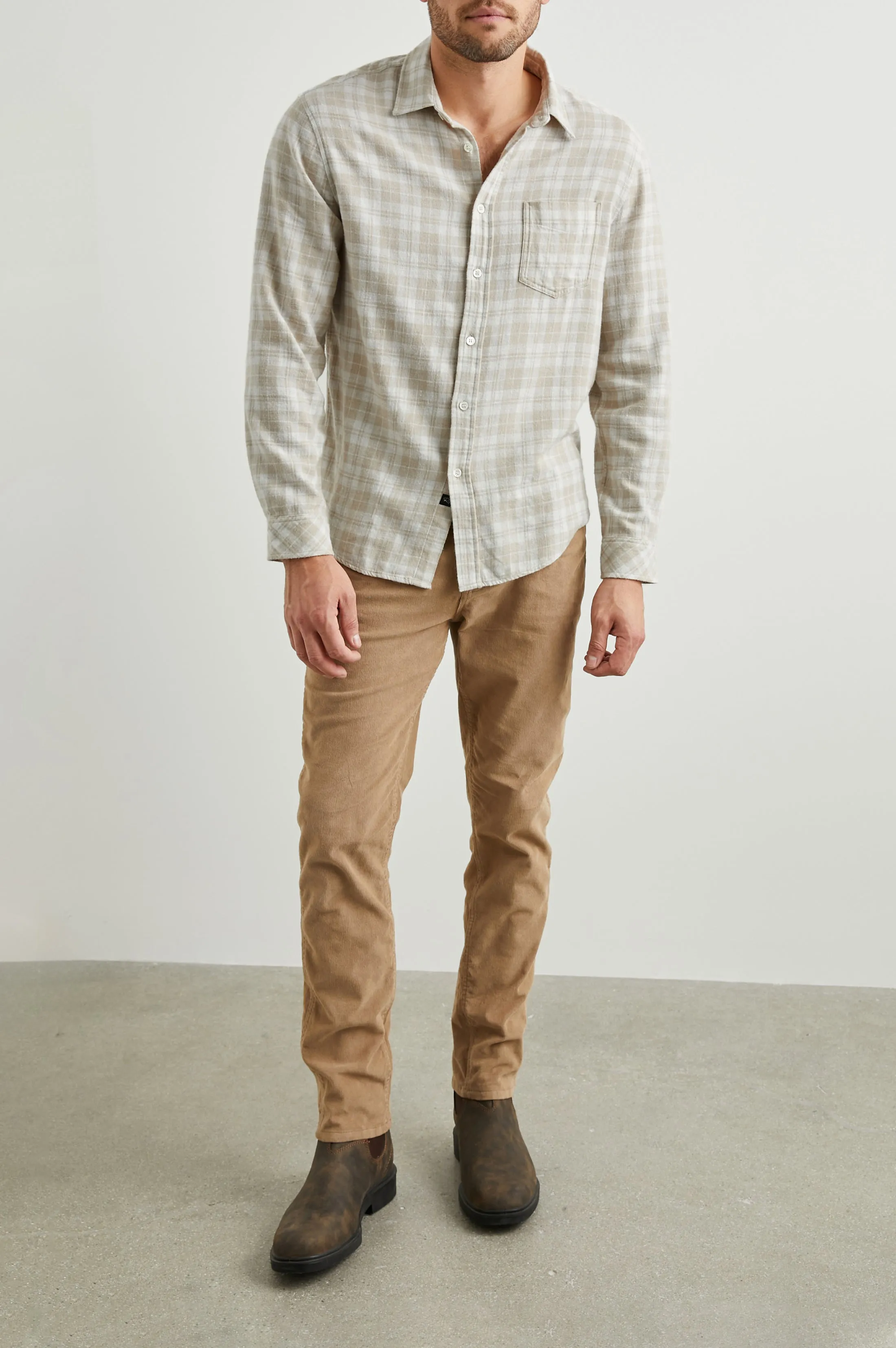 LENNOX SHIRT - PALAMINO WHITE MELANGE sold by Rails product image thumbnail 3