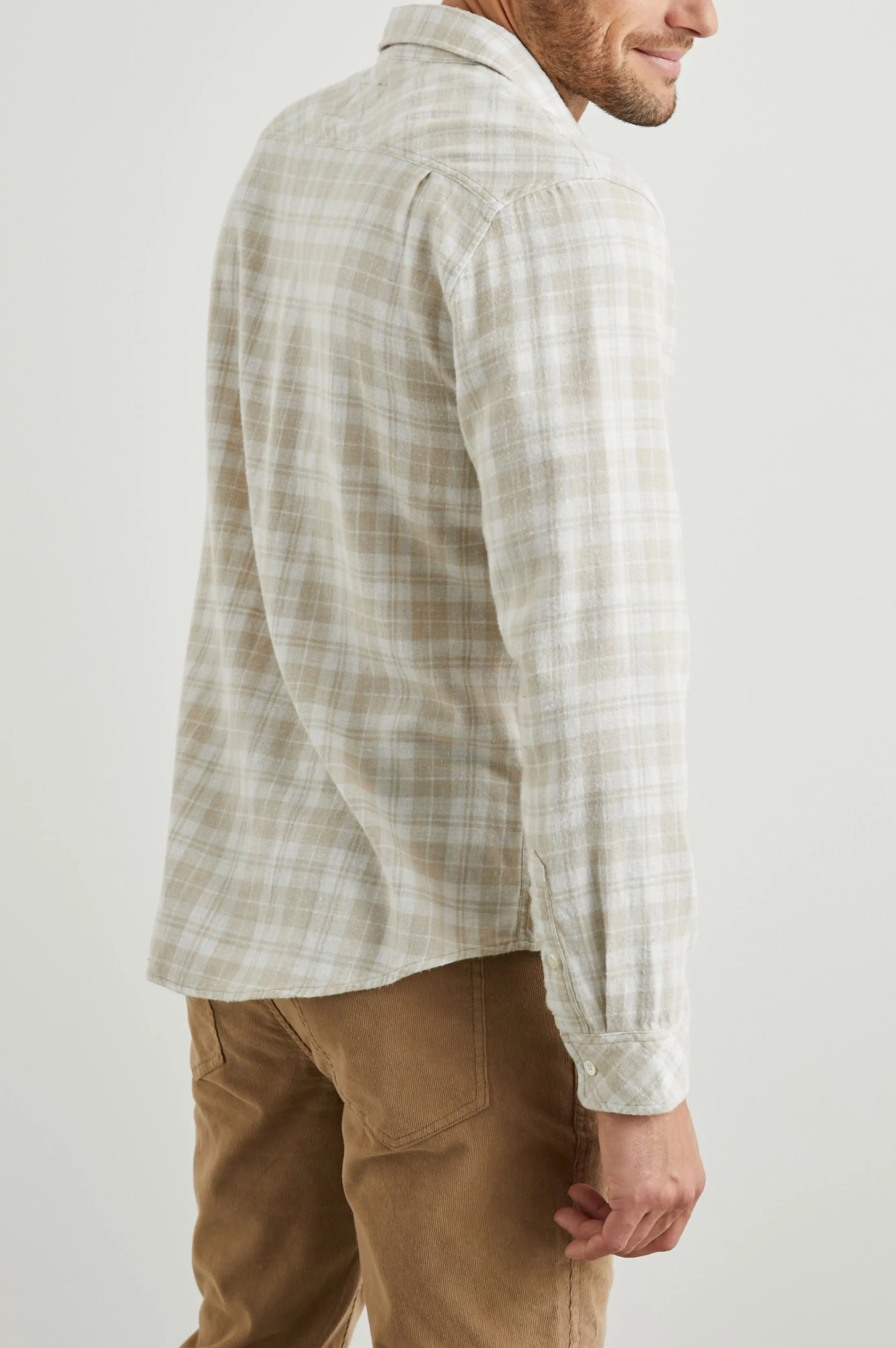 LENNOX SHIRT - PALAMINO WHITE MELANGE sold by Rails product image thumbnail 4