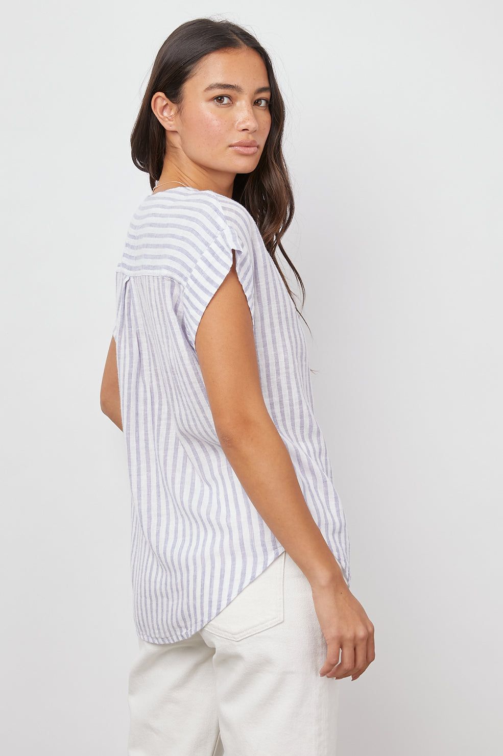 NALA TOP - BLUE IRIS STRIPE sold by Rails product image thumbnail 4
