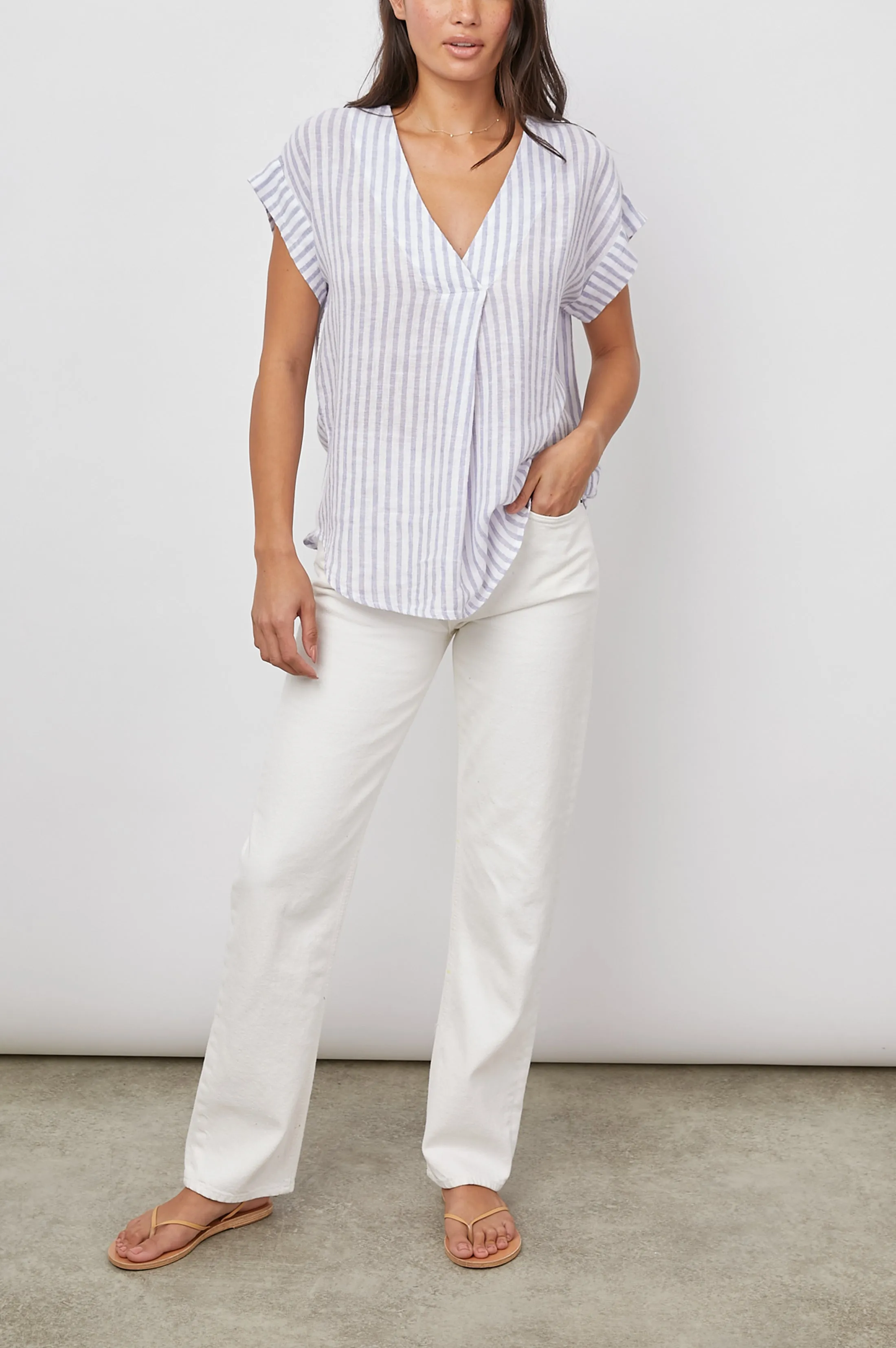 NALA TOP - BLUE IRIS STRIPE sold by Rails product image thumbnail 3