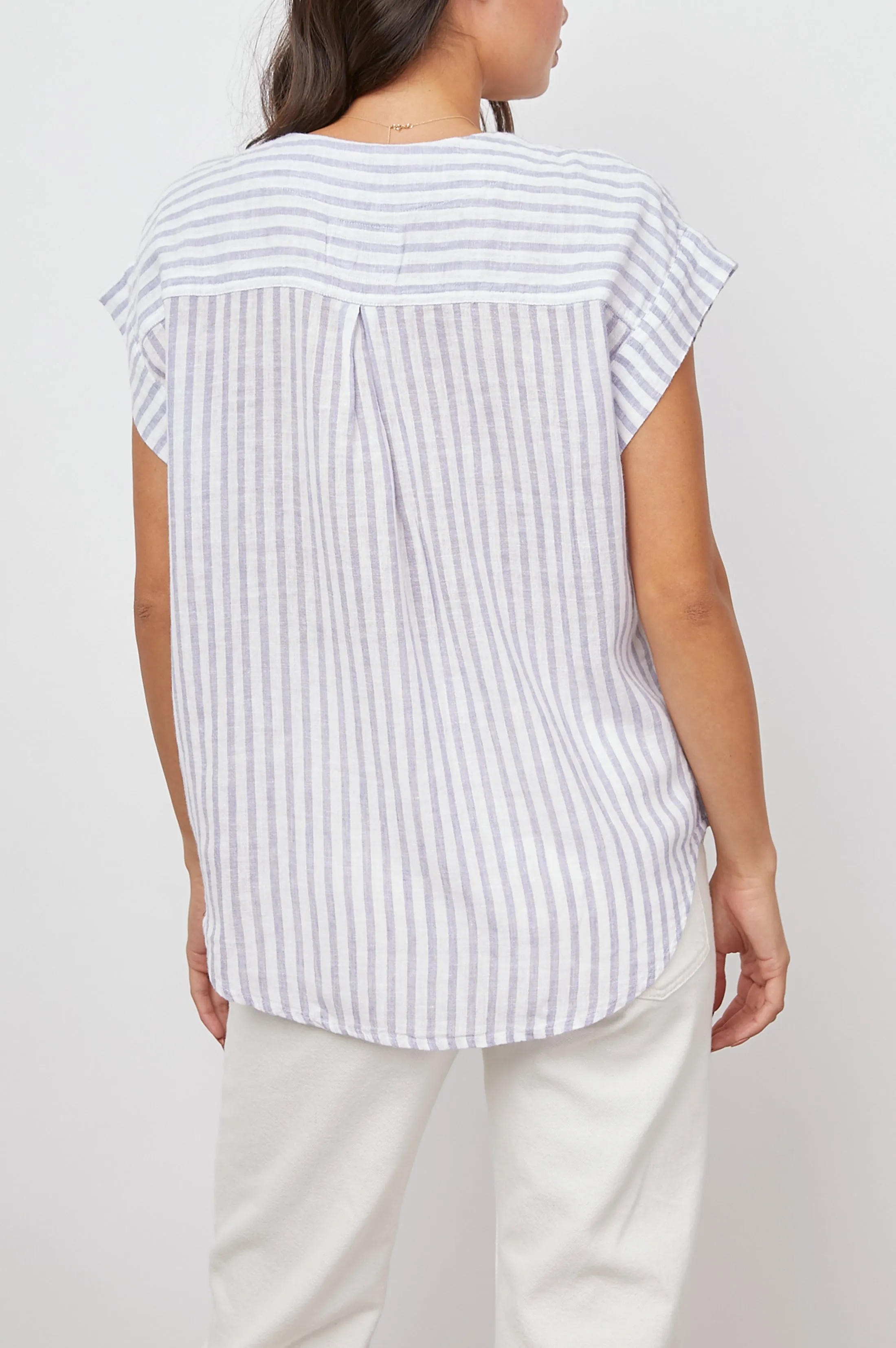 NALA TOP - BLUE IRIS STRIPE sold by Rails product image thumbnail 5
