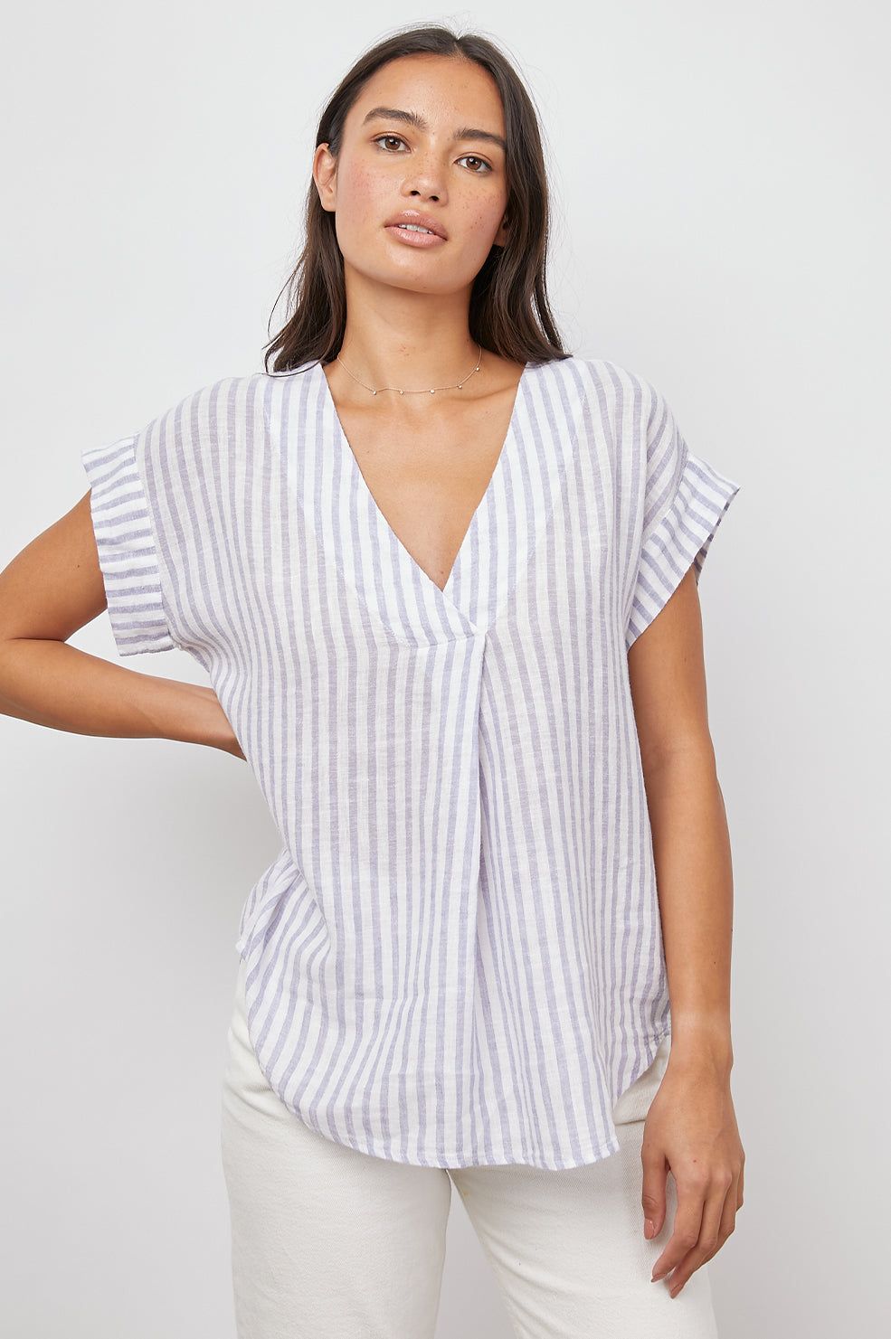 NALA TOP - BLUE IRIS STRIPE sold by Rails