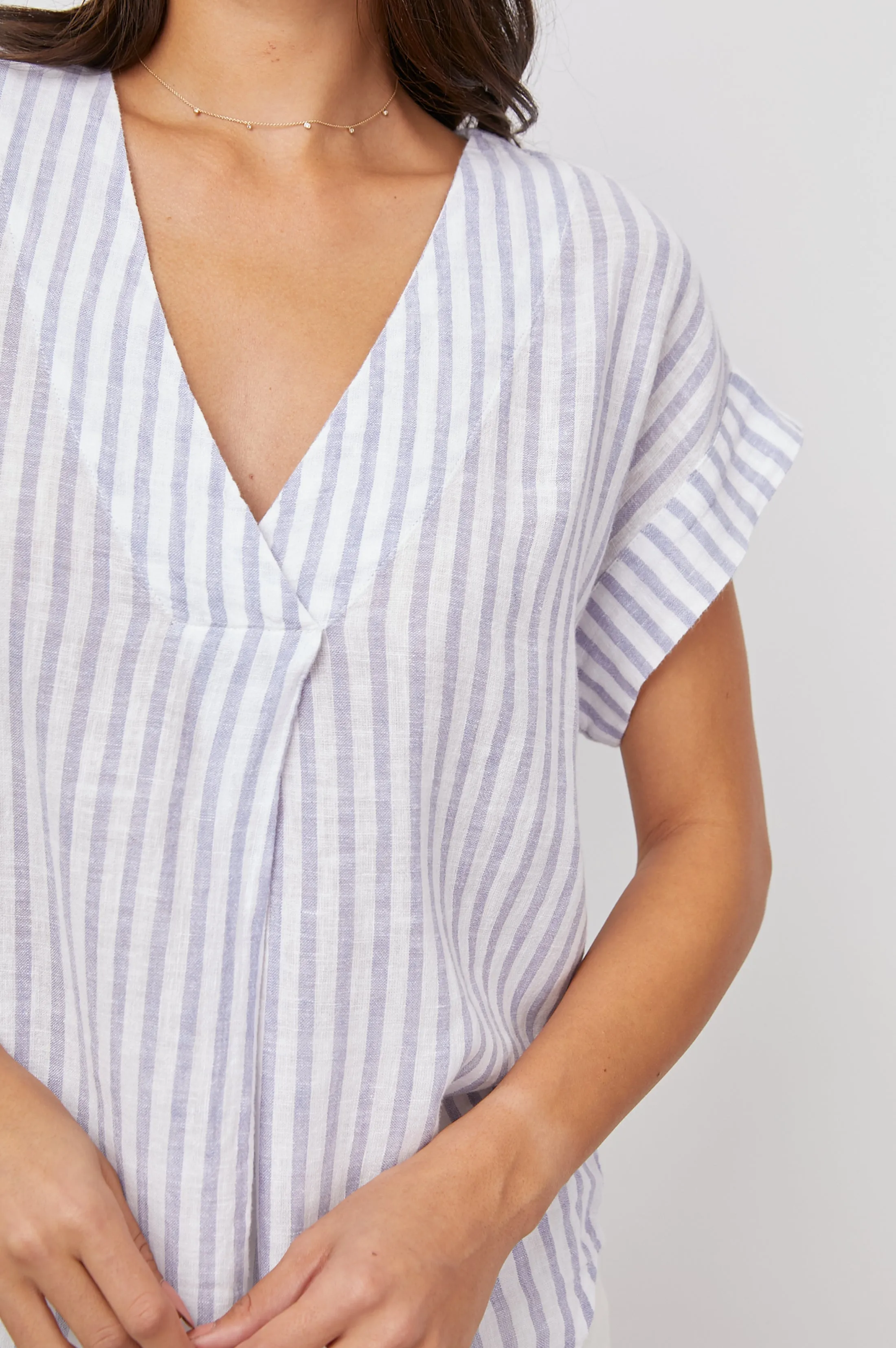 NALA TOP - BLUE IRIS STRIPE sold by Rails product image thumbnail 2