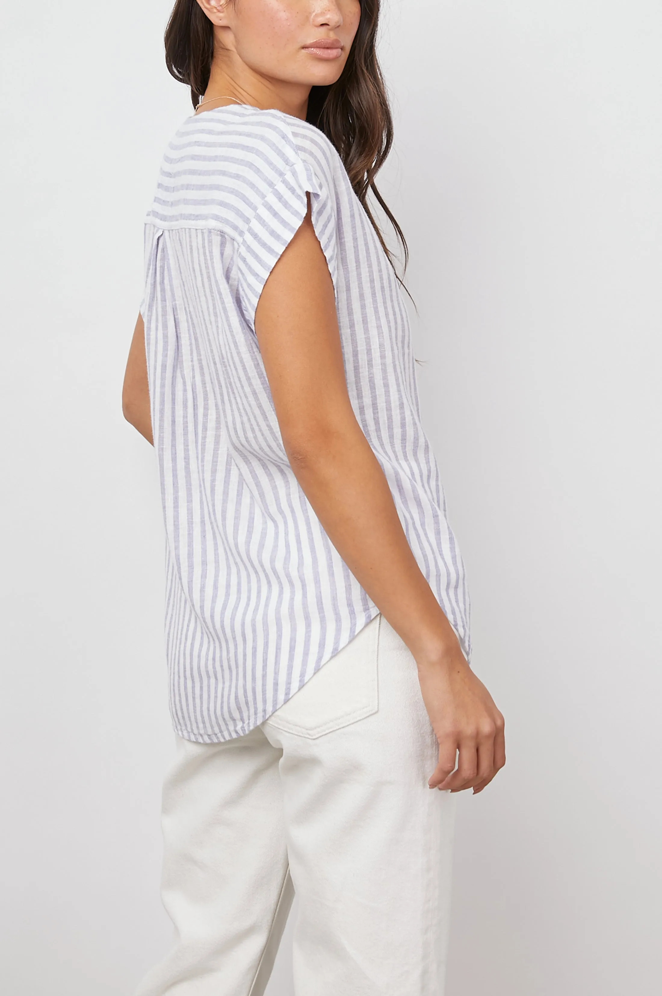 NALA TOP - BLUE IRIS STRIPE sold by Rails product image thumbnail 4