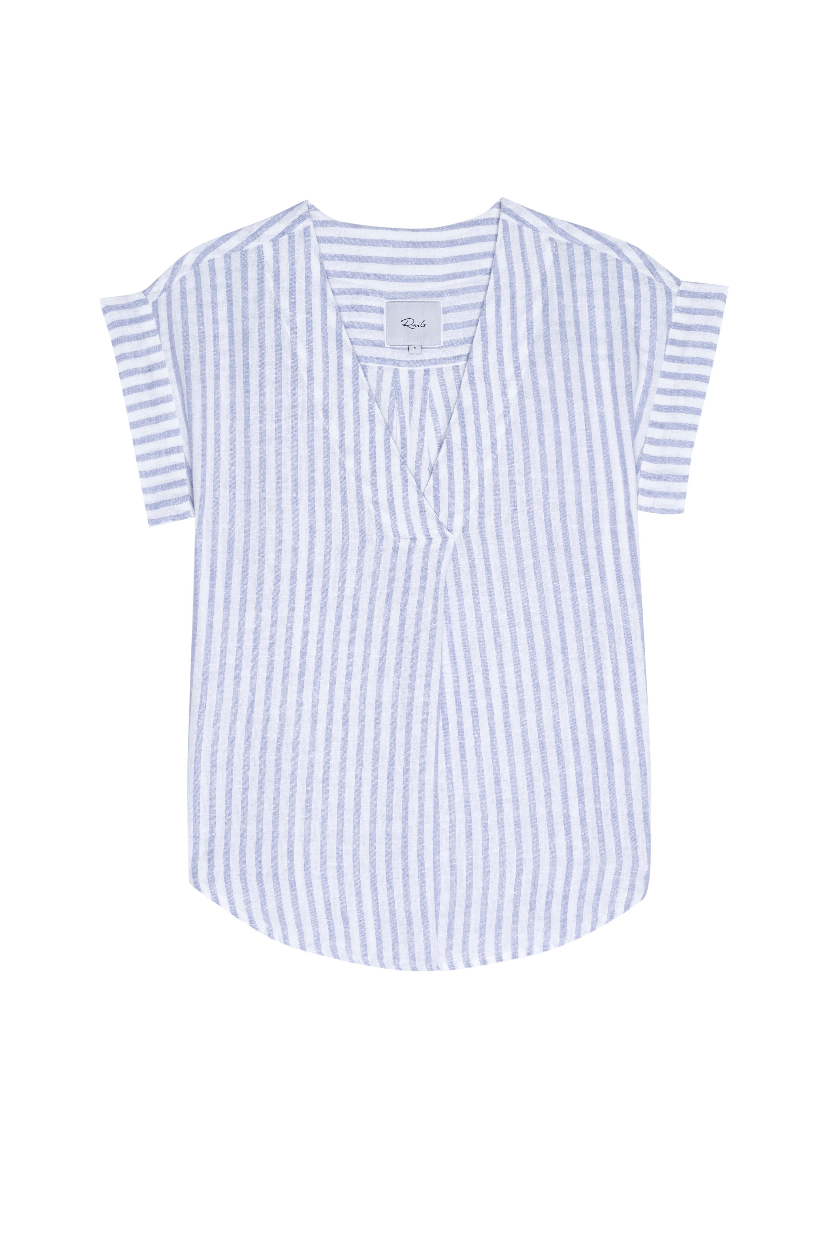NALA TOP - BLUE IRIS STRIPE sold by Rails product image thumbnail 6