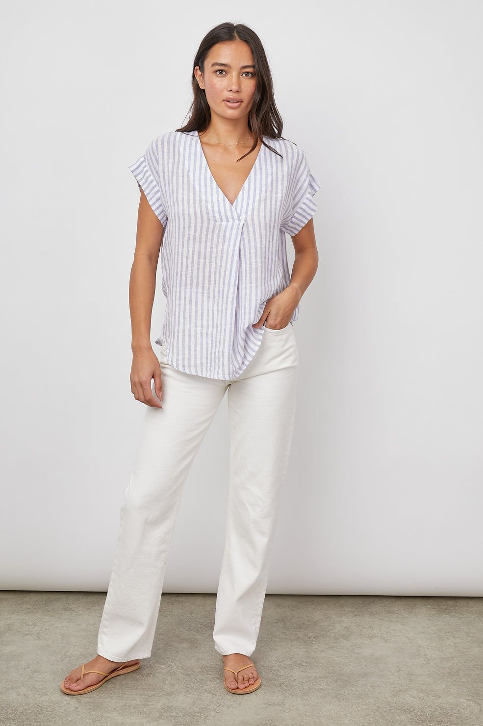 NALA TOP - BLUE IRIS STRIPE sold by Rails product image thumbnail 3