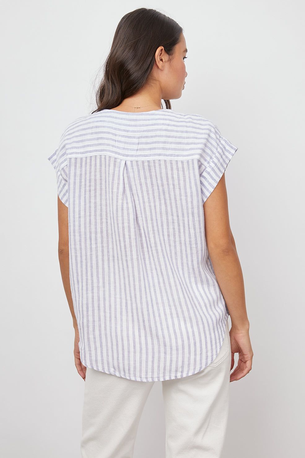 NALA TOP - BLUE IRIS STRIPE sold by Rails product image thumbnail 5