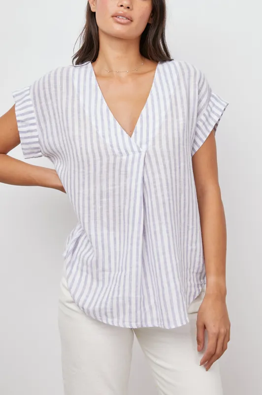 NALA TOP - BLUE IRIS STRIPE sold by Rails