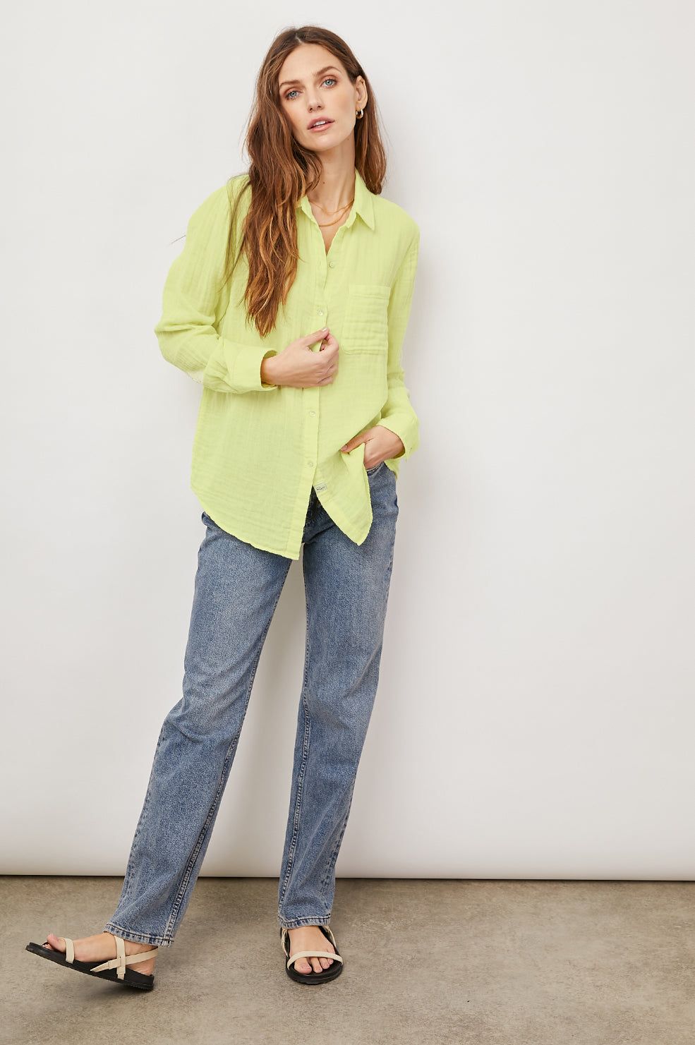 ELLIS SHIRT - LIMON sold by Rails product image thumbnail 4