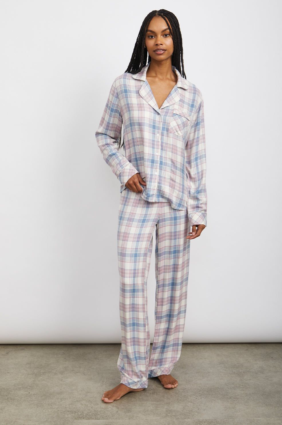 CLARA PAJAMA SET - IVORY LILAC RIVER sold by Rails