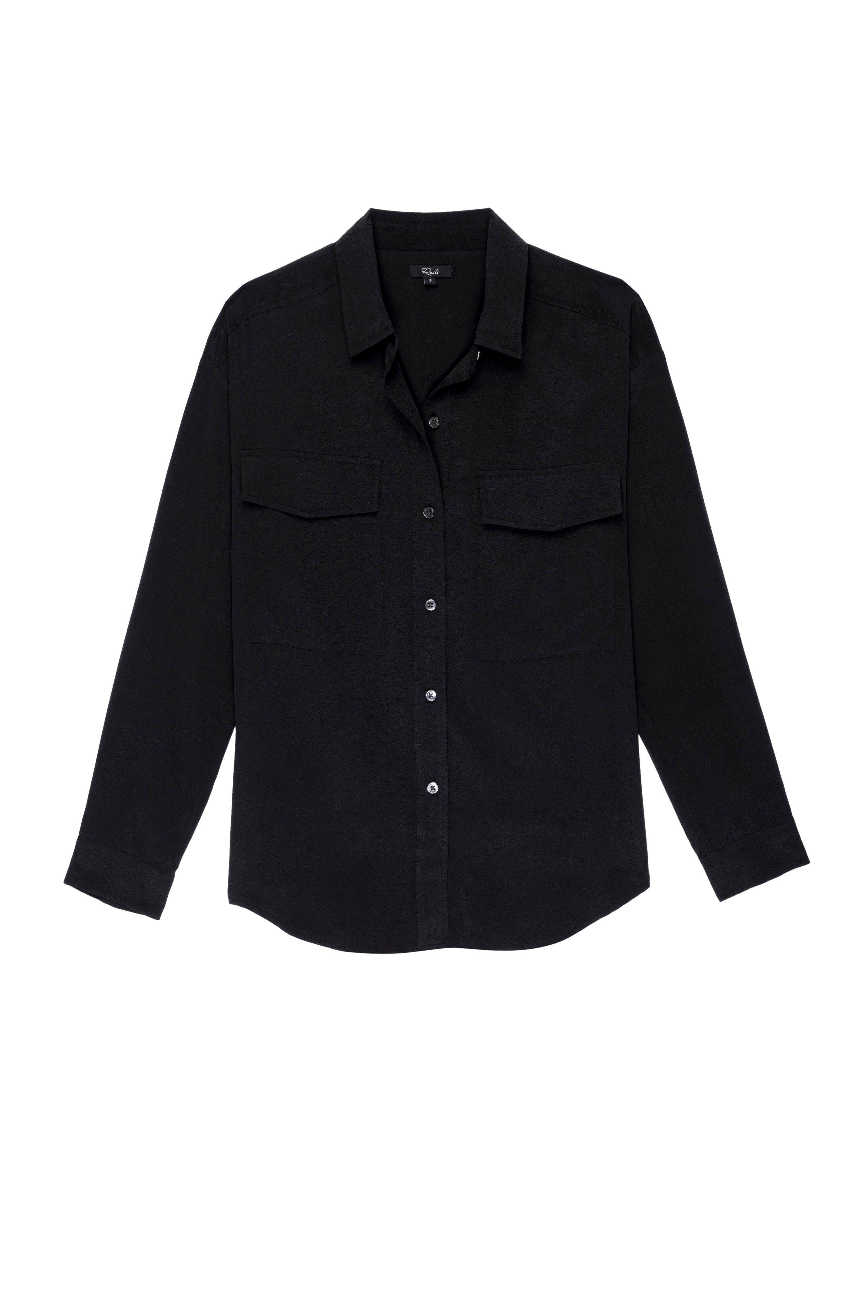 CORI SHIRT - SILK BLACK sold by Rails product image thumbnail 5