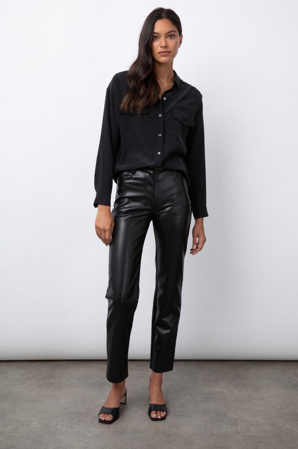 CORI SHIRT - SILK BLACK sold by Rails product image thumbnail 3
