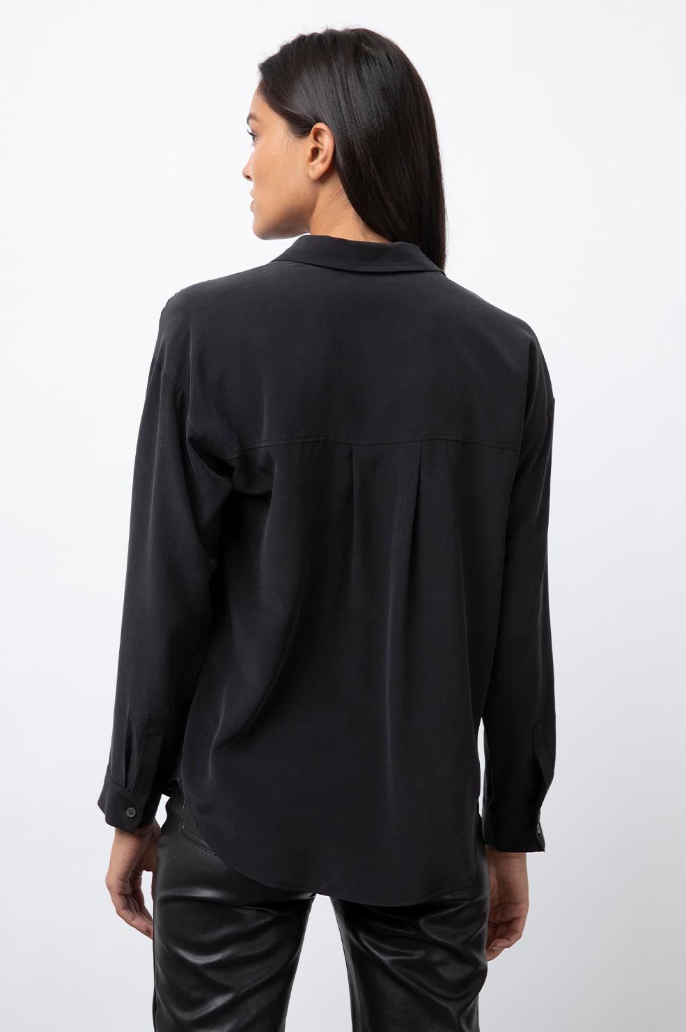 CORI SHIRT - SILK BLACK sold by Rails product image thumbnail 4