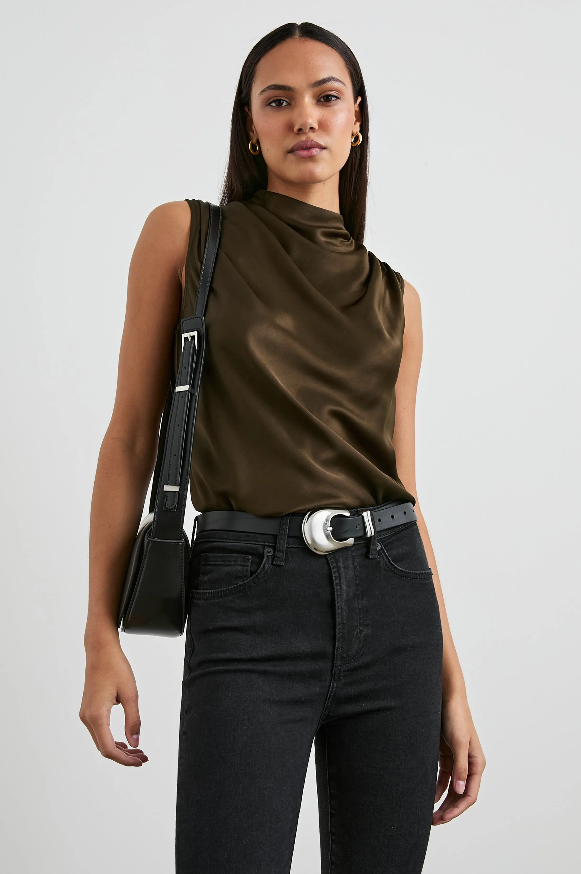 KALEEN TOP - DARK MOSS sold by Rails