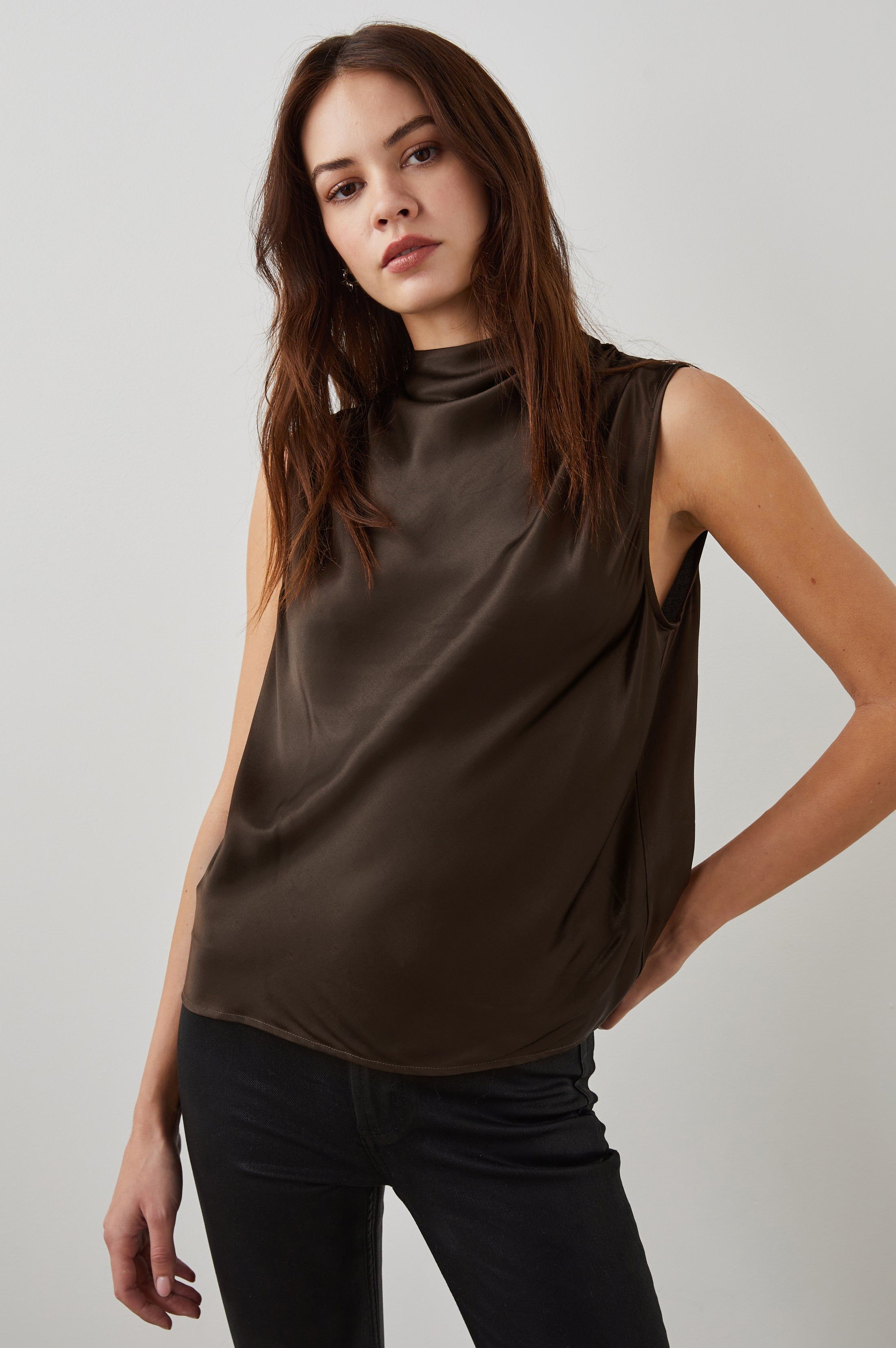 KALEEN TOP - DARK MOSS sold by Rails