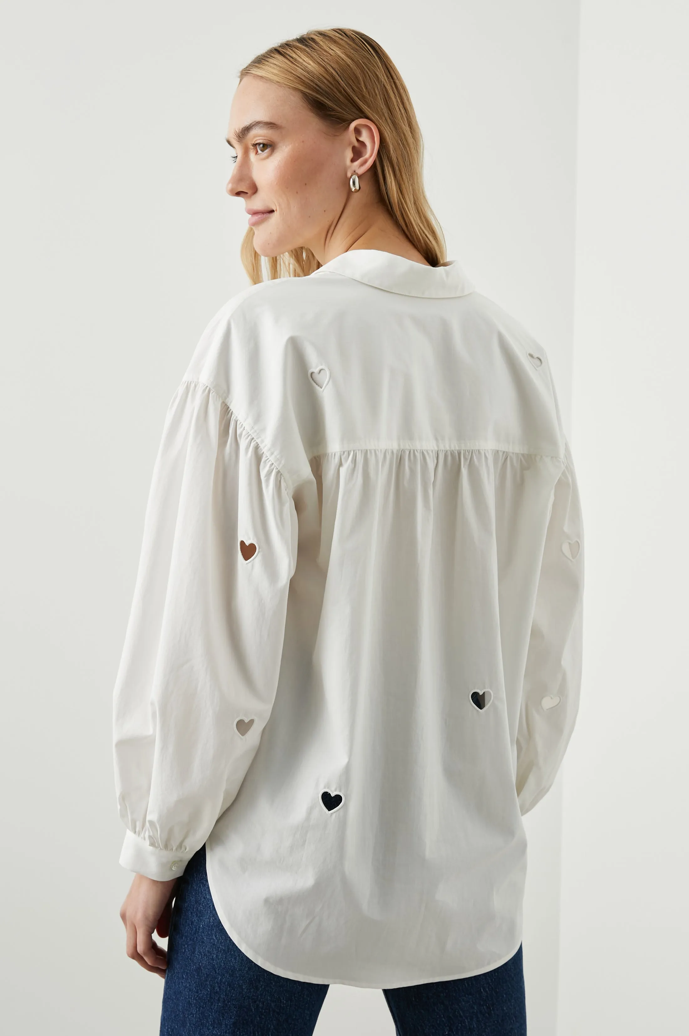 JANAE SHIRT - WHITE EYELET HEARTS sold by Rails product image thumbnail 5