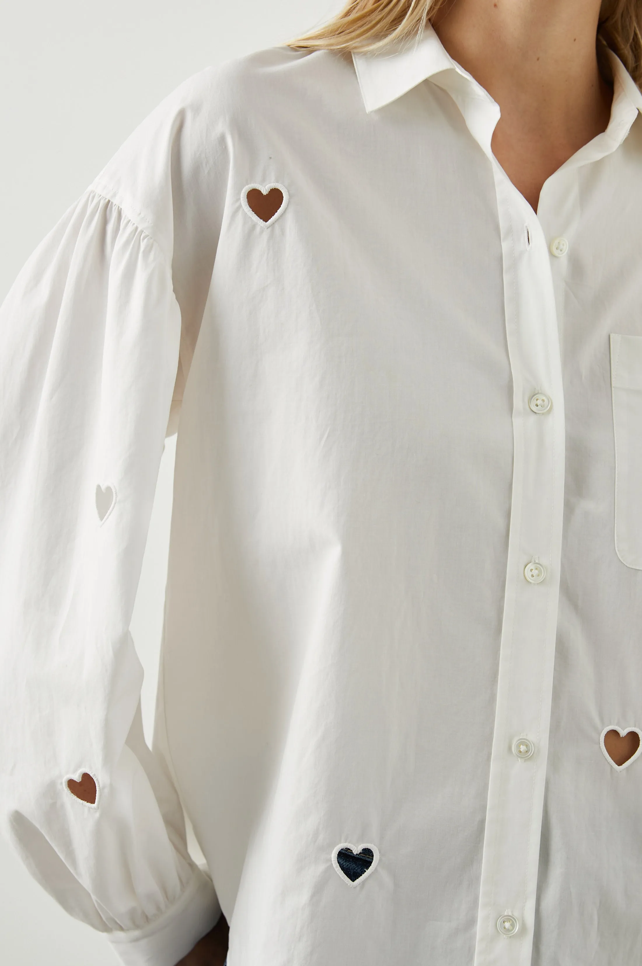 JANAE SHIRT - WHITE EYELET HEARTS sold by Rails product image thumbnail 2