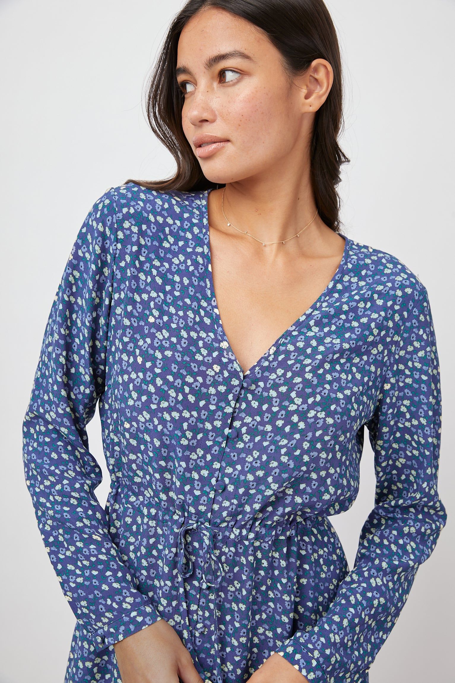 JADE DRESS - NAVY DITSY FLORAL sold by Rails product image thumbnail 2