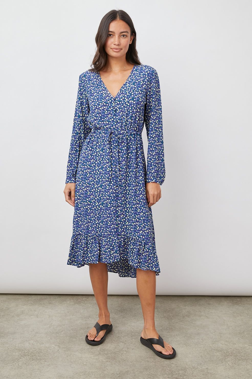 JADE DRESS - NAVY DITSY FLORAL sold by Rails product image thumbnail 4