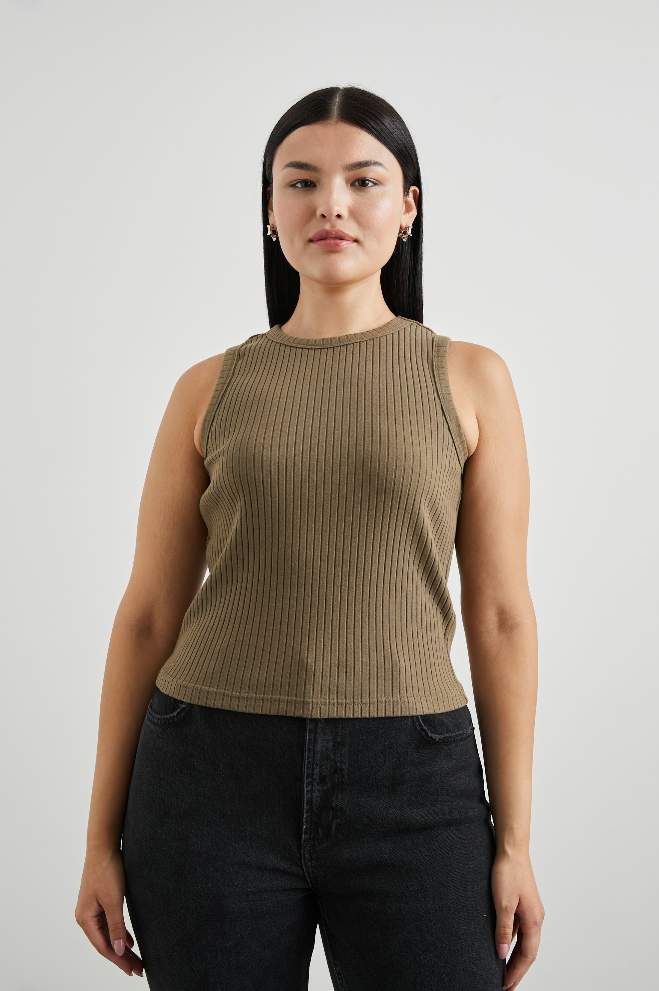 THE RACER TANK - OLIVE sold by Rails product image thumbnail 8