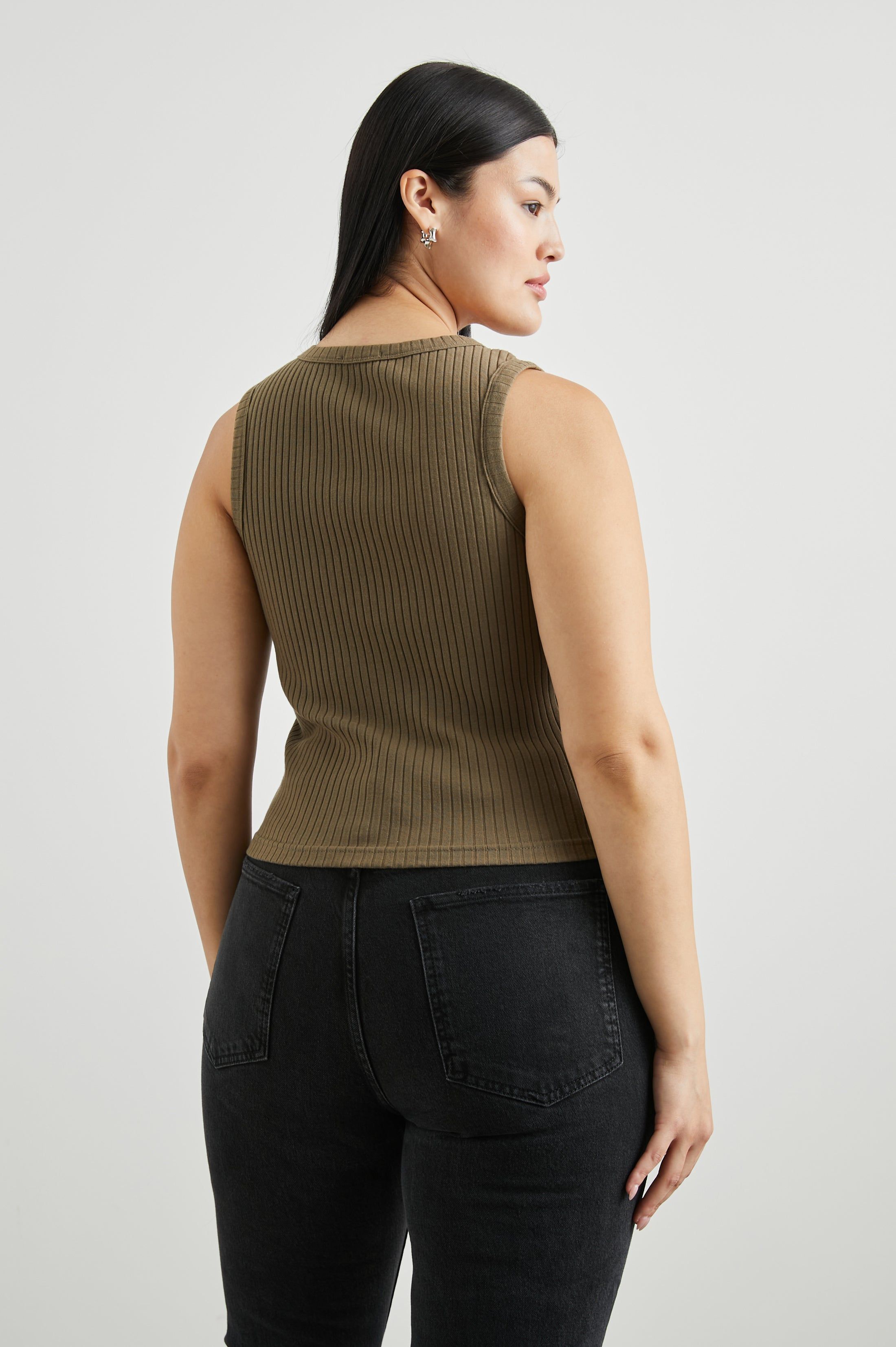 THE RACER TANK - OLIVE sold by Rails product image thumbnail 9