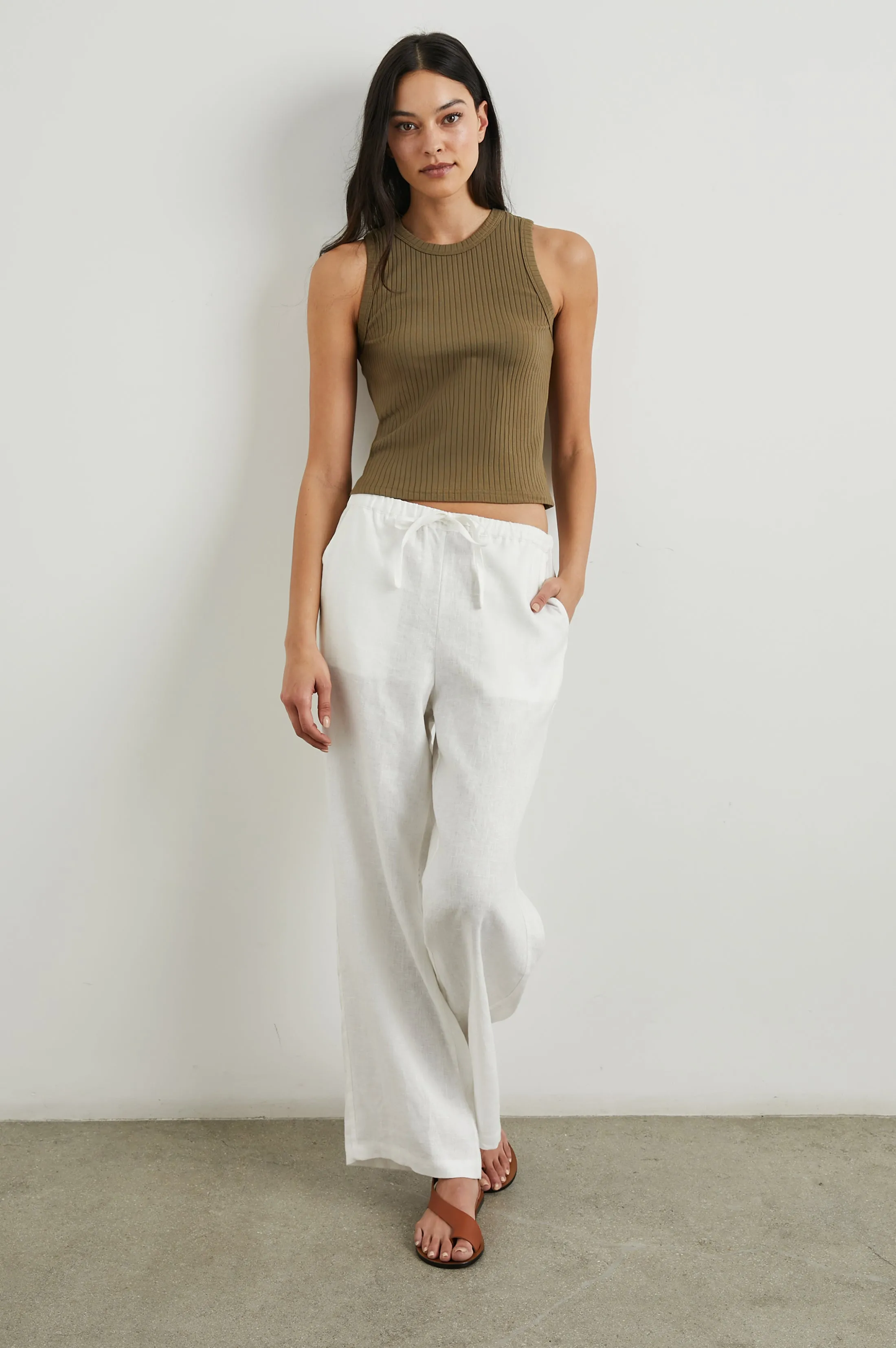 THE RACER TANK - OLIVE sold by Rails product image thumbnail 3