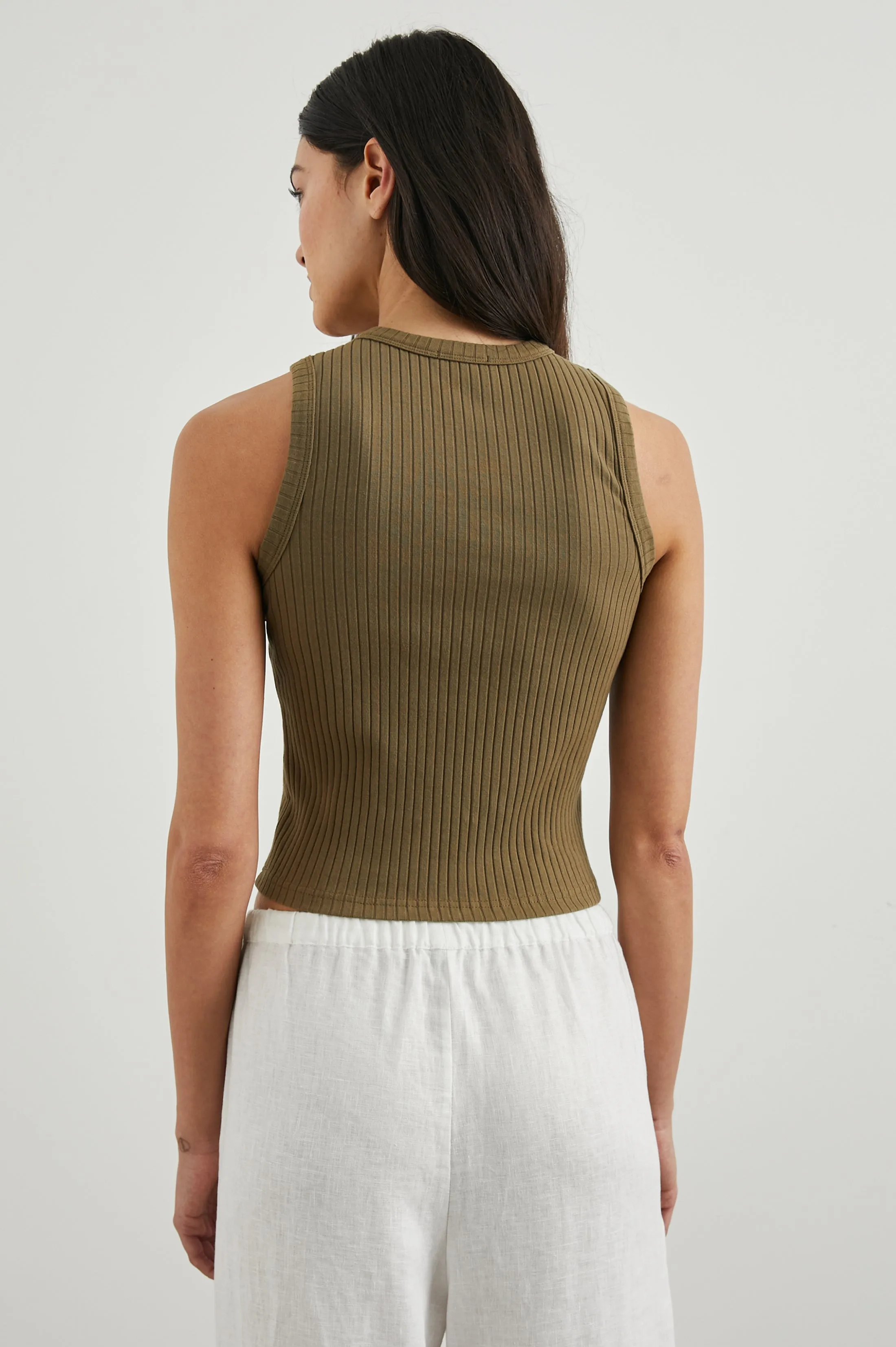 THE RACER TANK - OLIVE sold by Rails product image thumbnail 5