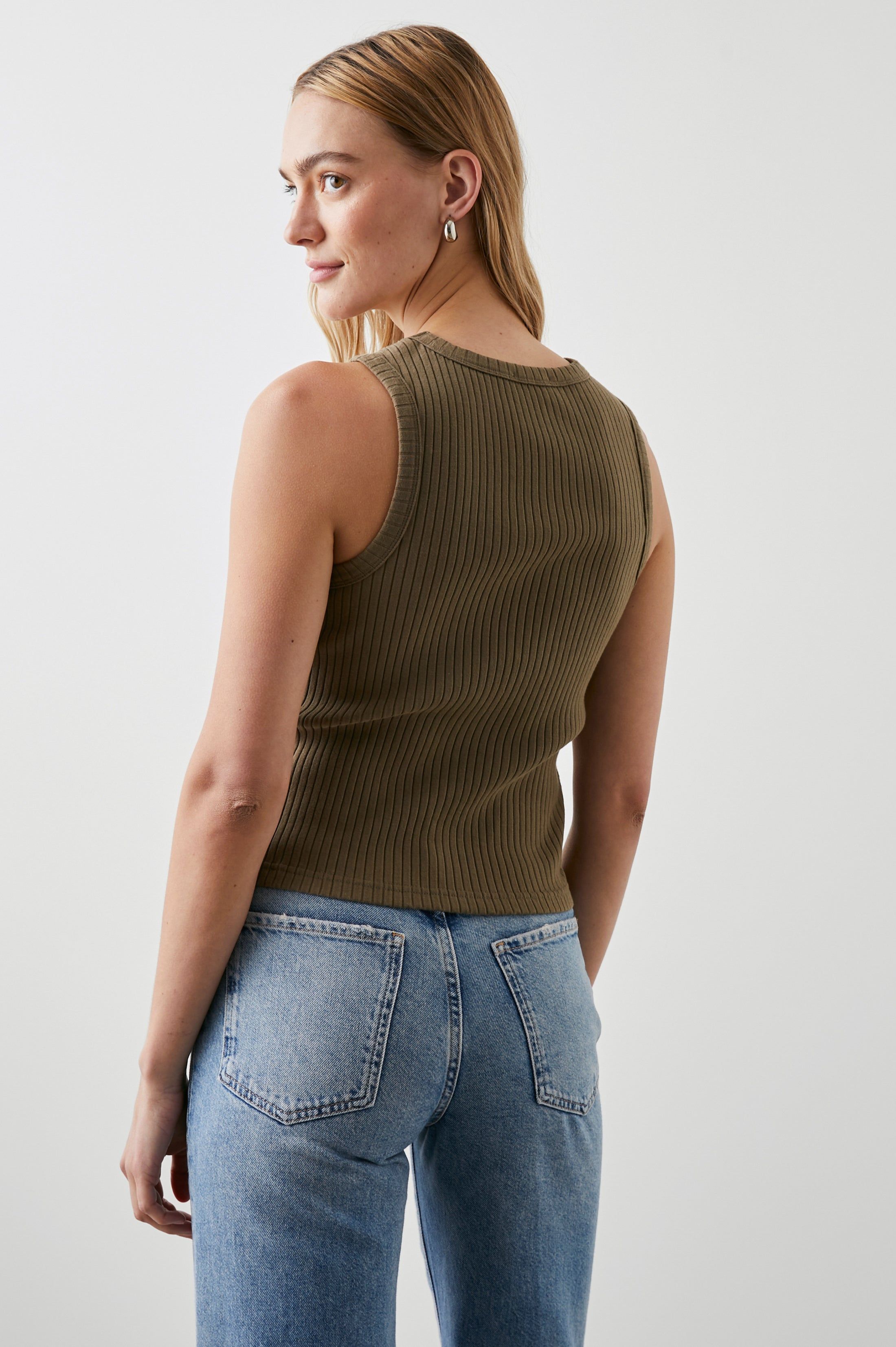 THE RACER TANK - OLIVE sold by Rails product image thumbnail 7