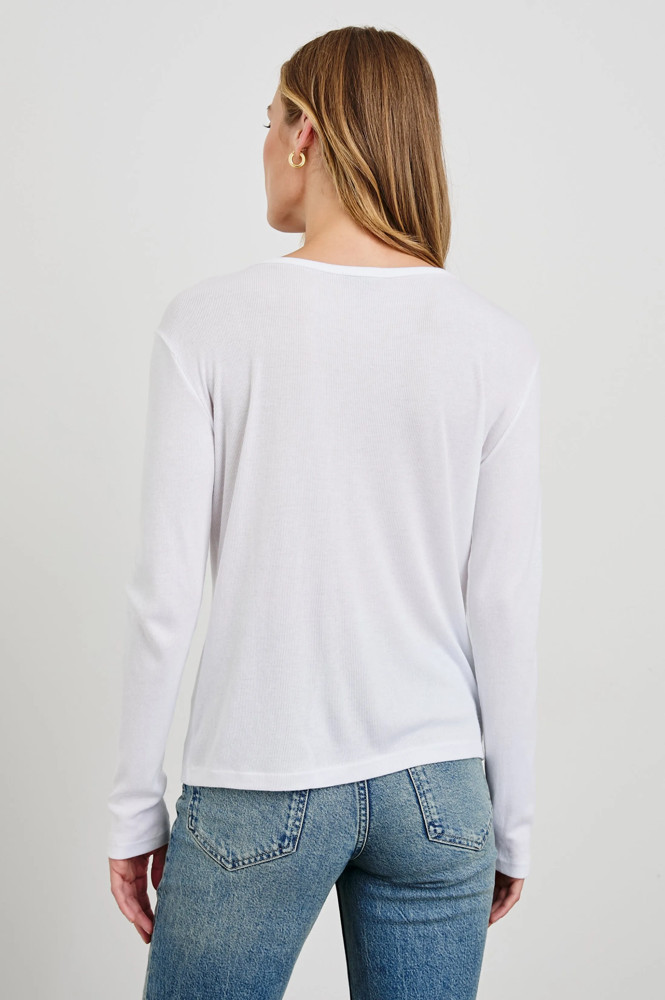 ESSENTIAL HENLEY - WHITE sold by Rails product image thumbnail 5