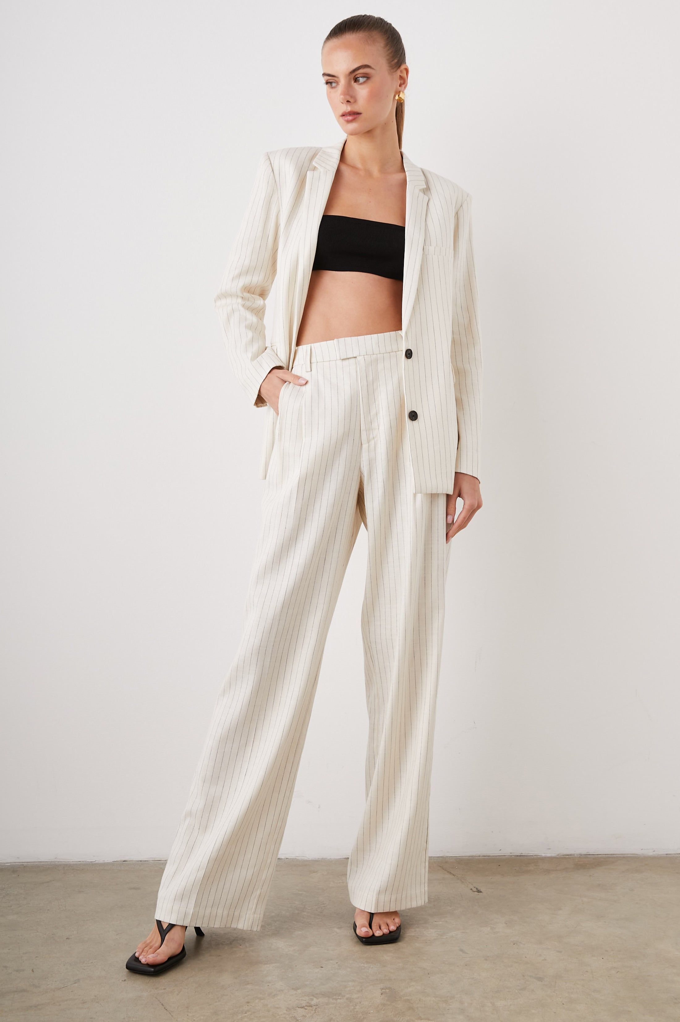 MARNIE PANT - IVORY PINSTRIPE sold by Rails product image thumbnail 2