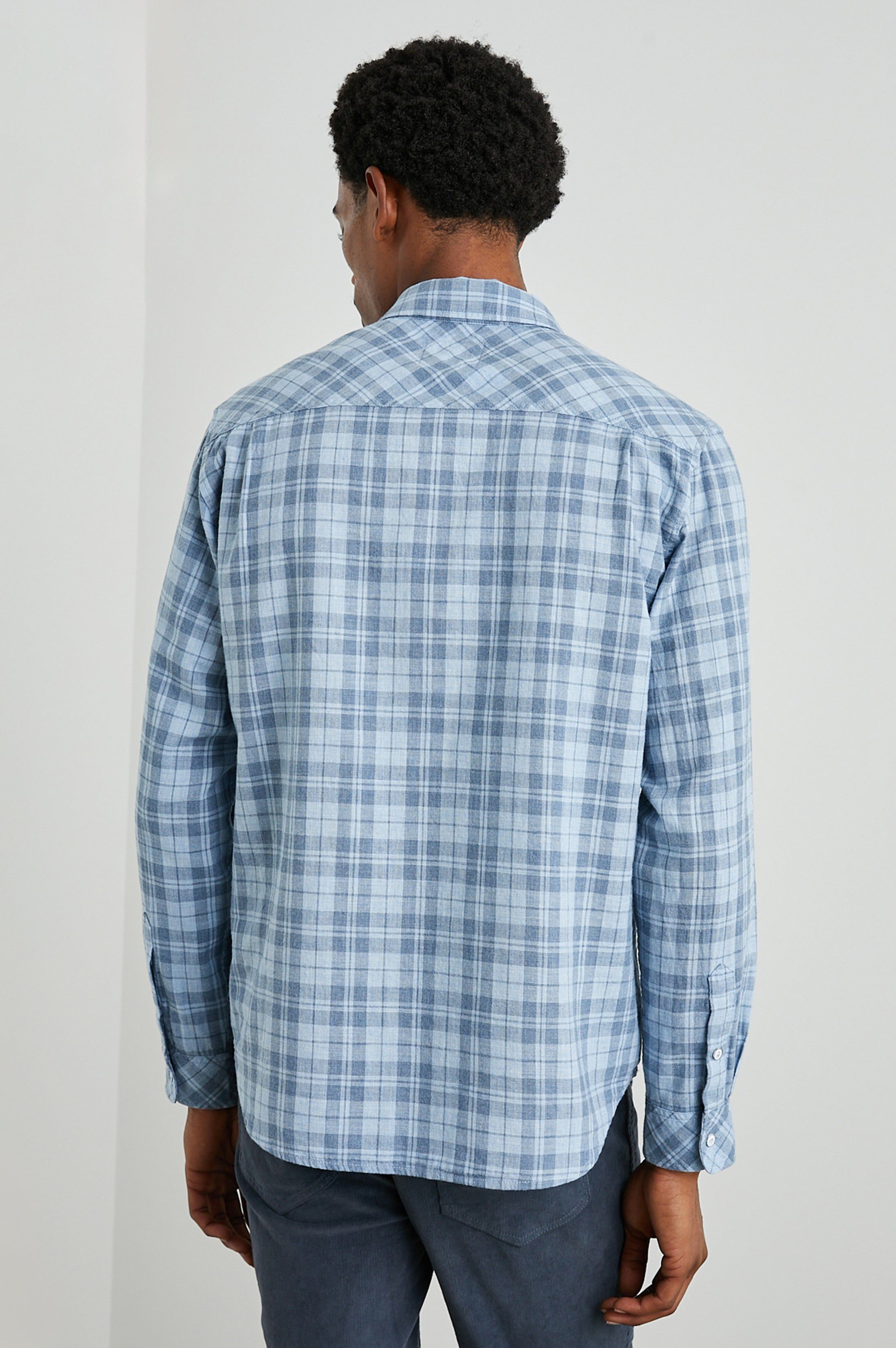 WYATT SHIRT - SKY DENIM HEATHER sold by Rails product image thumbnail 4