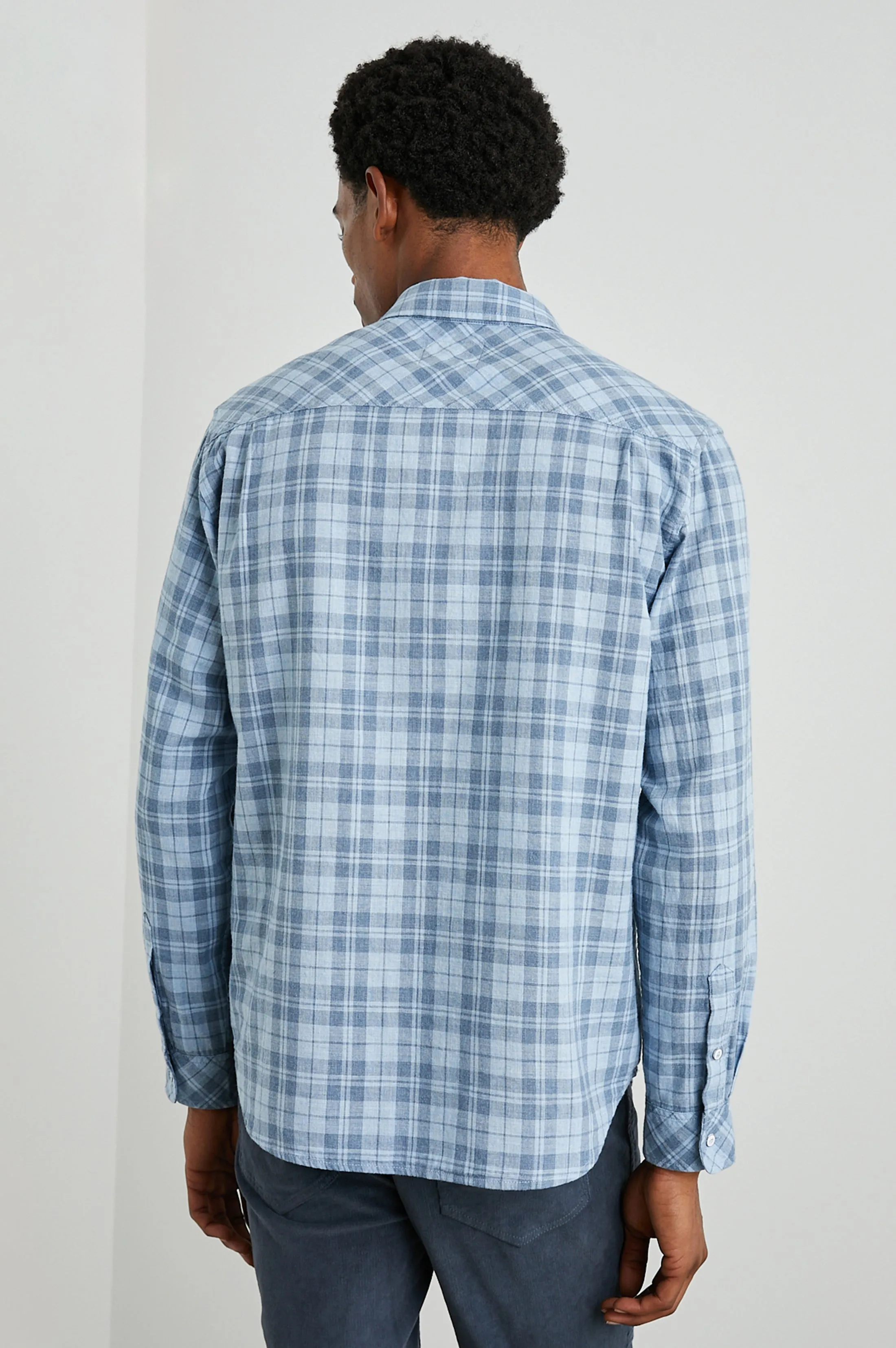 WYATT SHIRT - SKY DENIM HEATHER sold by Rails product image thumbnail 4