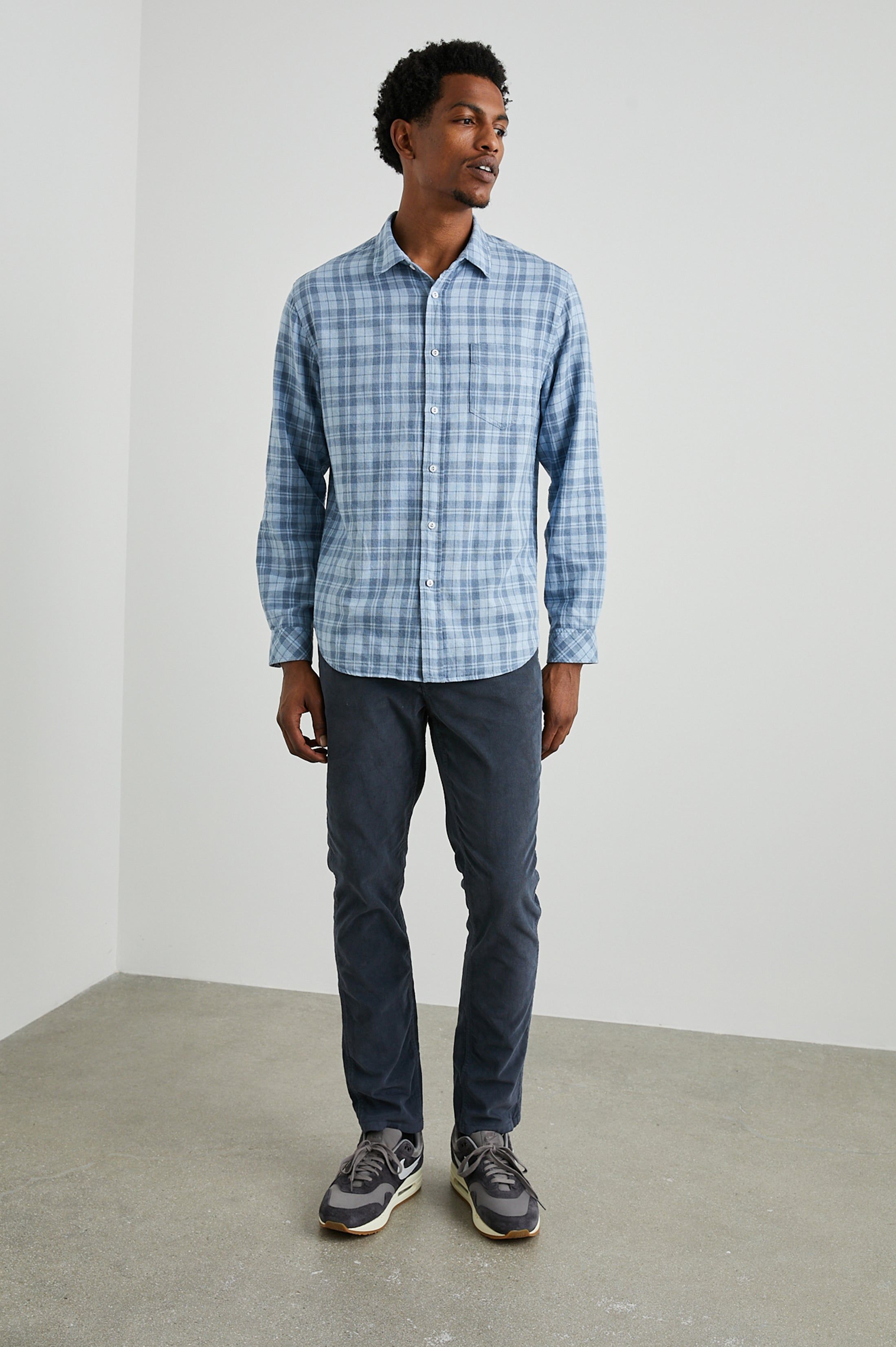 WYATT SHIRT - SKY DENIM HEATHER sold by Rails product image thumbnail 3